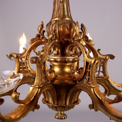 Chandelier in Gilded Bronze Style