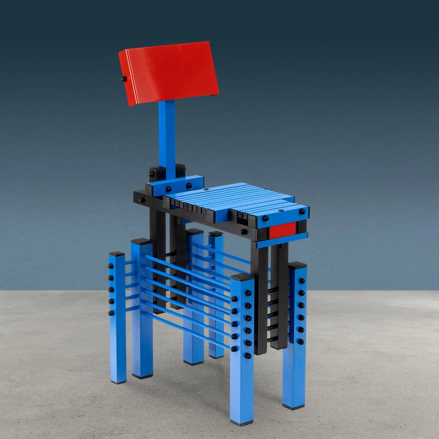 Post-Modern Sculptural Chair Metal Design Anacleto Spazzapan Italy - Design Anacleto Spazzapan | Modernism  Chairs