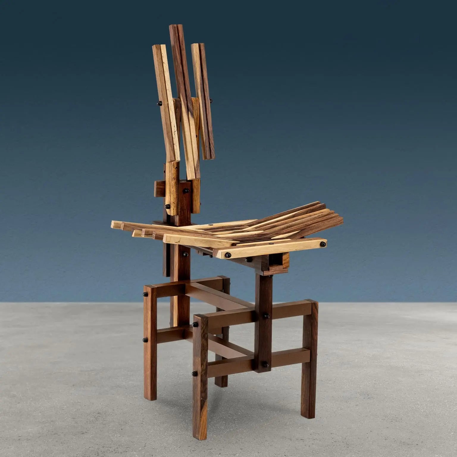 Post-Modern Sculptural Chair Wood Design Anacleto Spazzapan - Design Anacleto Spazzapan | Modernism  Chairs