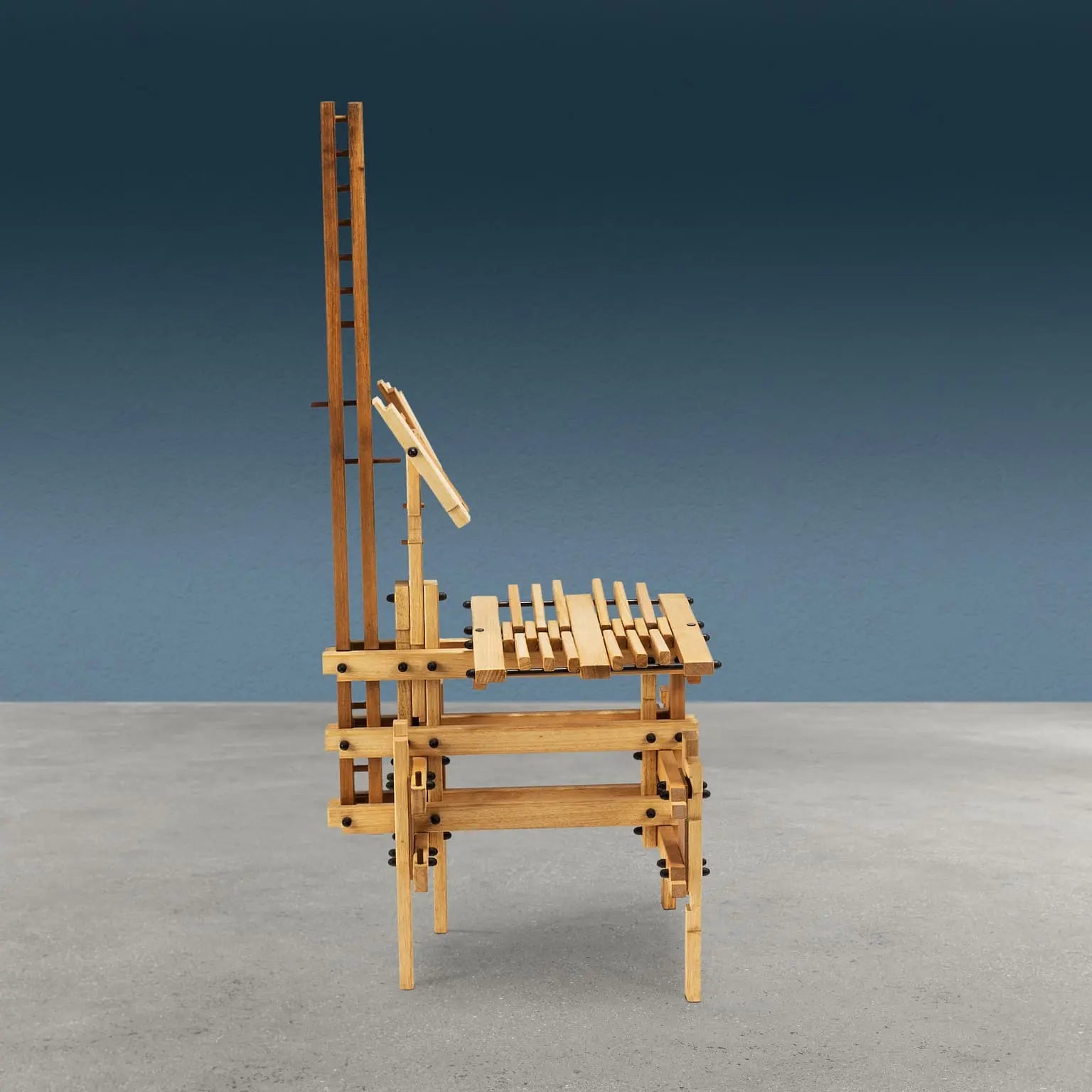 Post-Modern Sculptural Chair Wood Design Anacleto Spazzapan