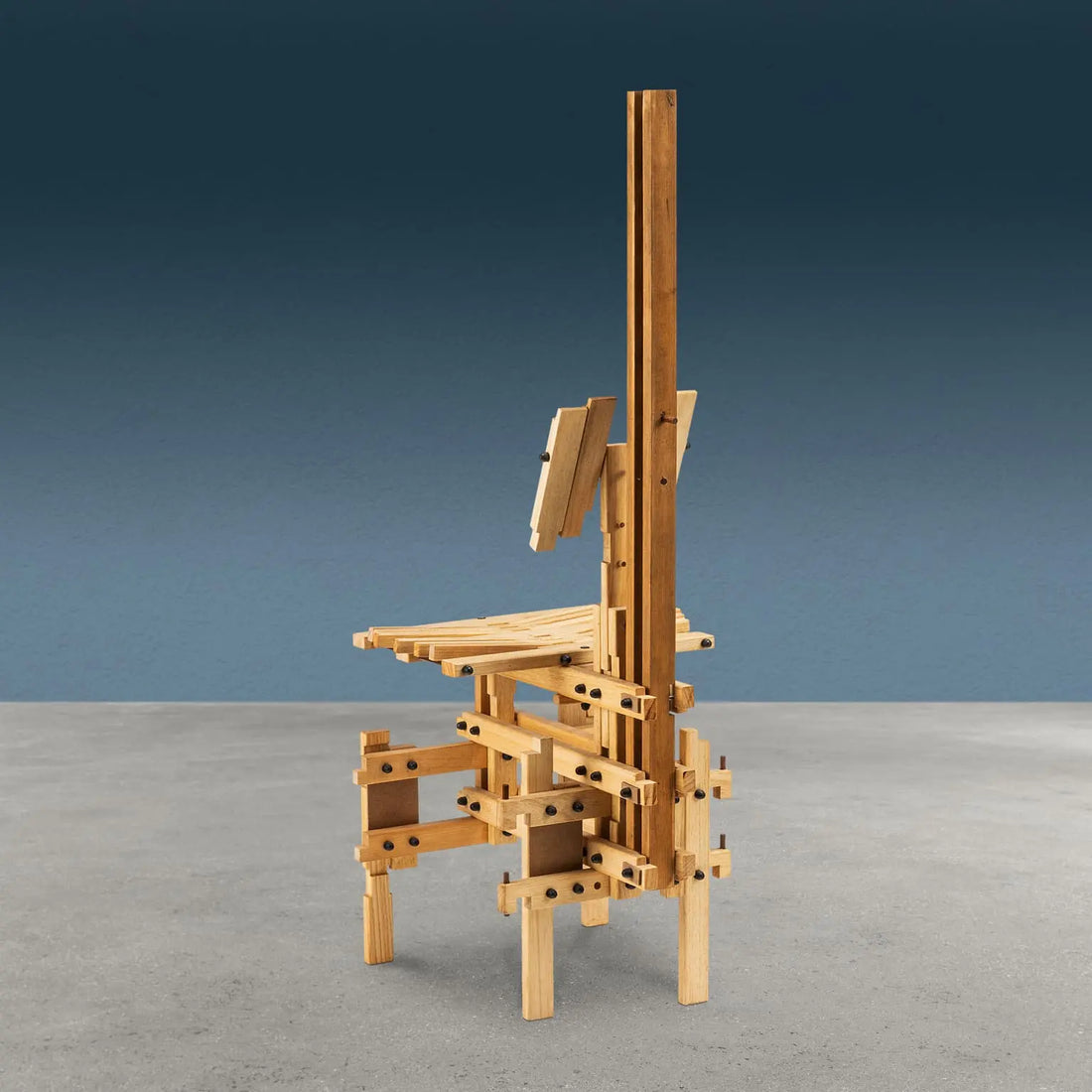 Post-Modern Sculptural Chair Wood Design Anacleto Spazzapan