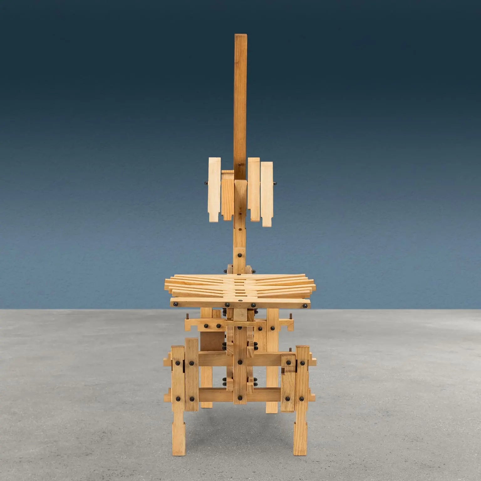 Post-Modern Sculptural Chair Wood Design Anacleto Spazzapan