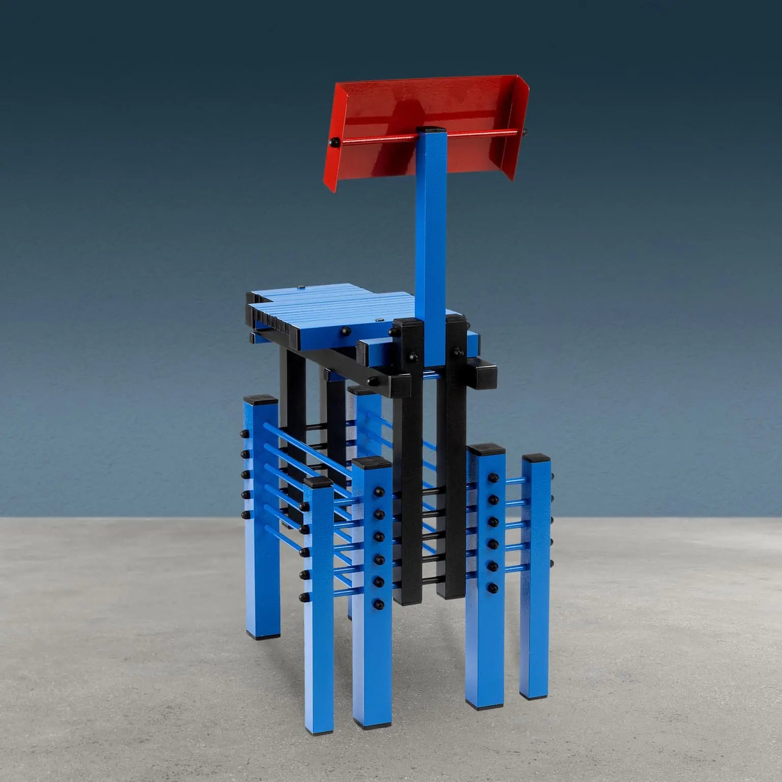 Post-Modern Sculptural Chair Metal Design Anacleto Spazzapan Italy - Design Anacleto Spazzapan | Modernism  Chairs