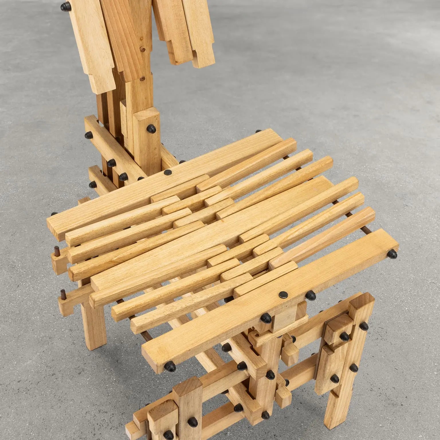 Post-Modern Sculptural Chair Wood Design Anacleto Spazzapan