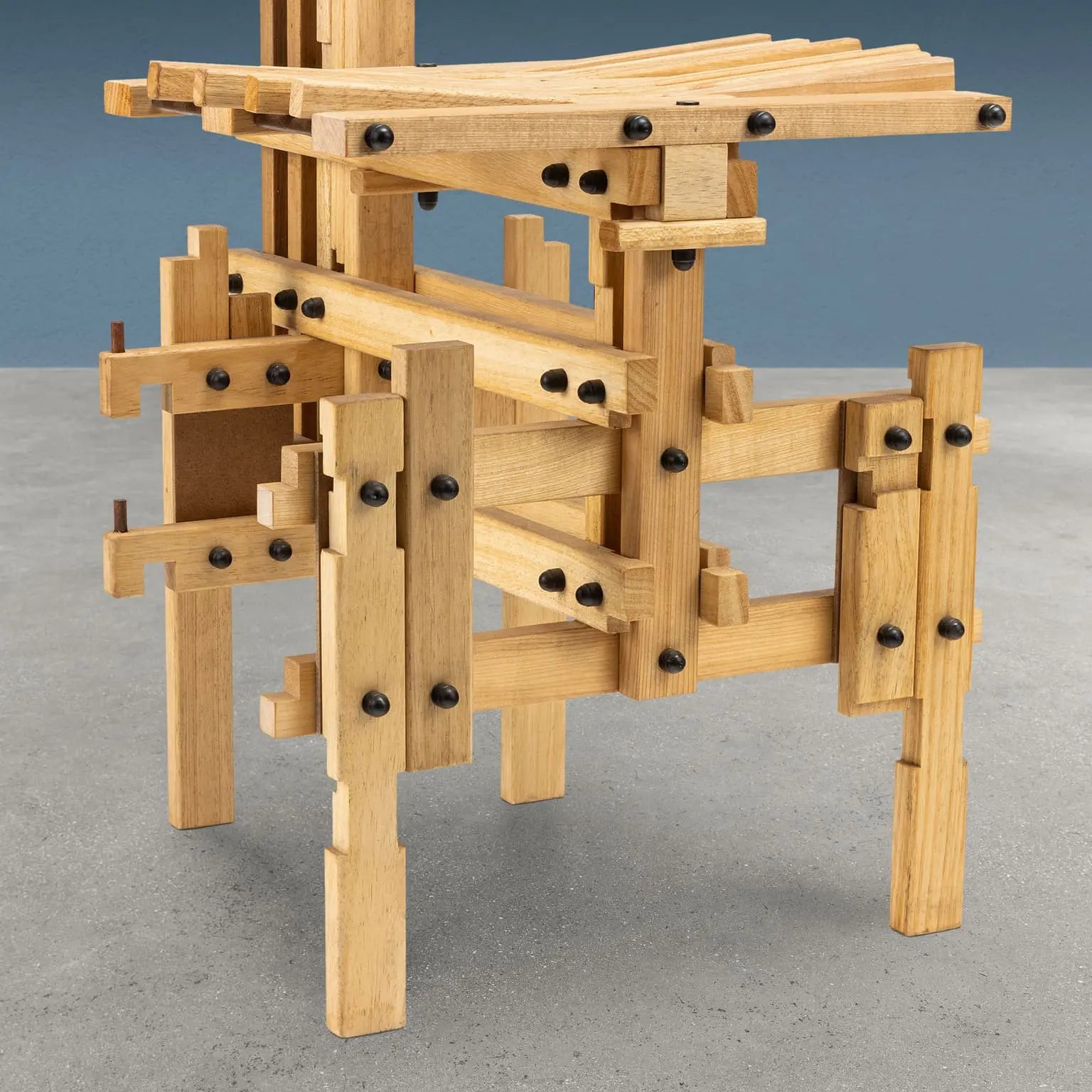 Post-Modern Sculptural Chair Wood Design Anacleto Spazzapan