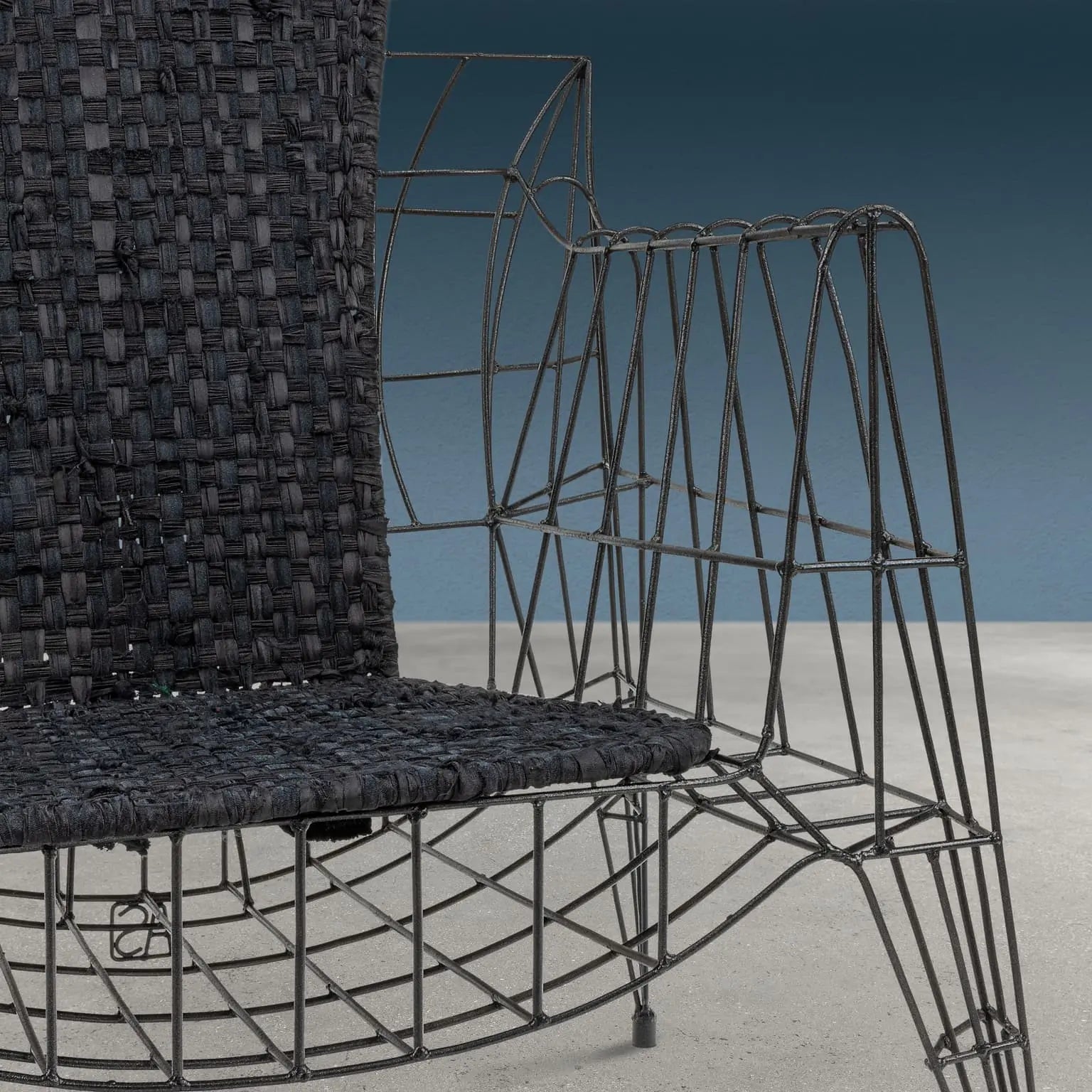 Glass Armchair Minimalisti Series Iron Design Anacleto Spazzapan - Design Anacleto Spazzapan | Modernism  Armchairs