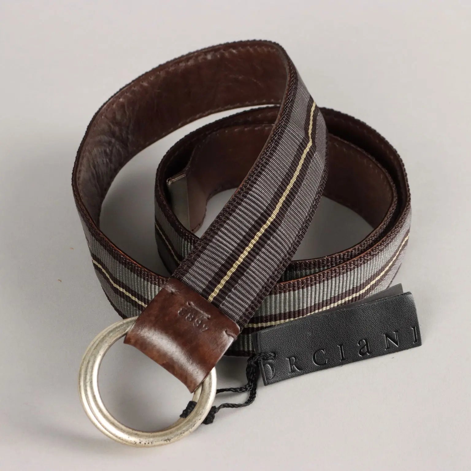 Second Hand Belt Orciani Leather Canvas Buckle Italy | Clothing & House Linens | Second hand