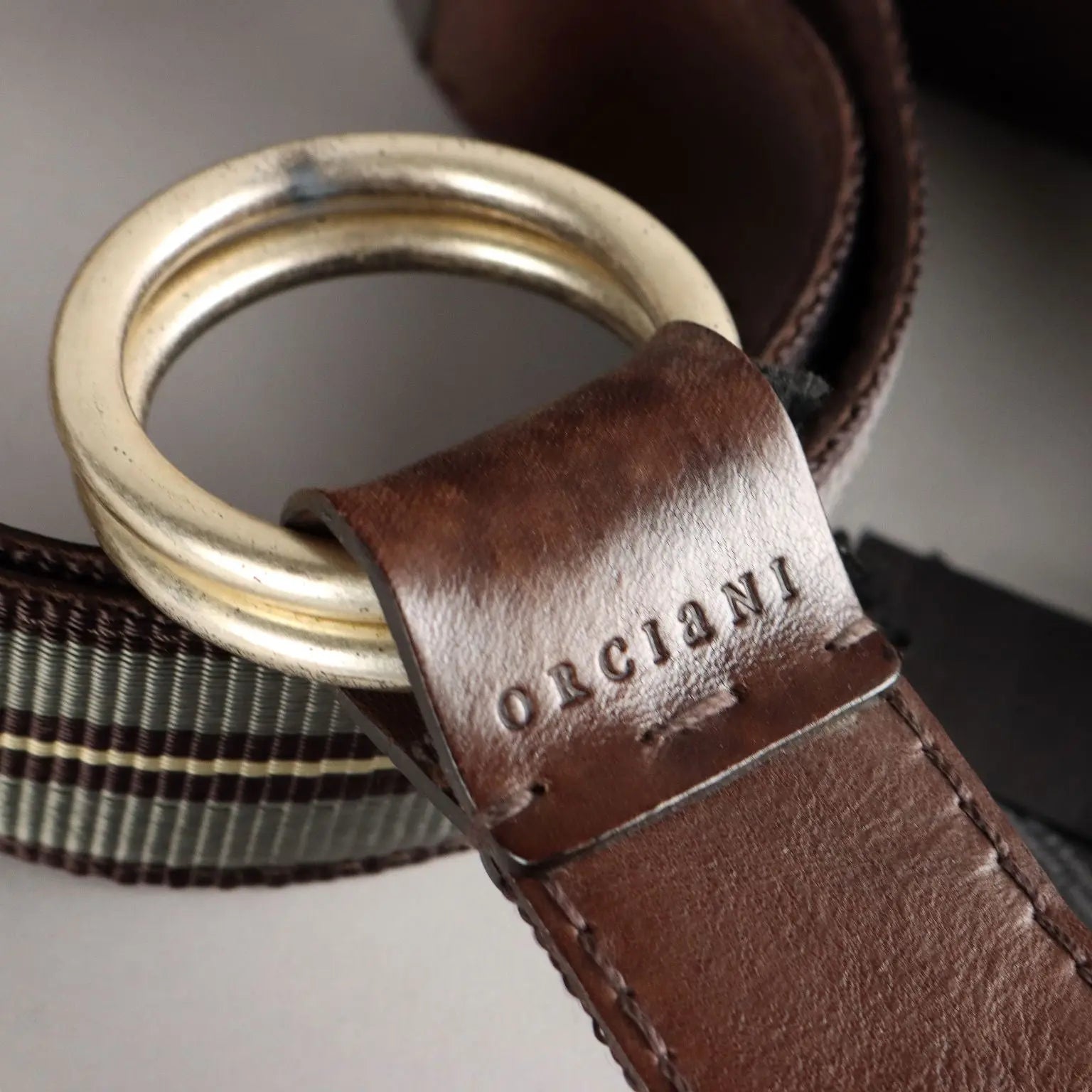Second Hand Belt Orciani Leather Canvas Buckle Italy | Clothing & House Linens | Second hand