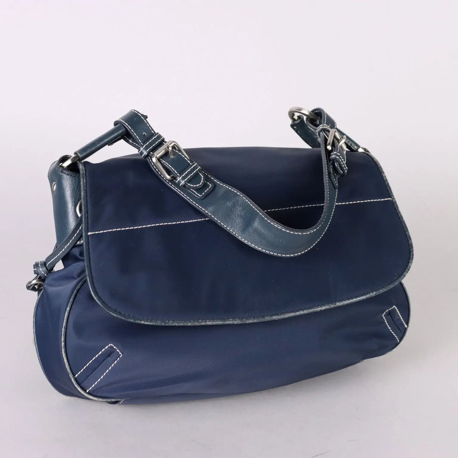 Second Hand Bag by Furla Blue Leather Nylon Italy - Nylon and Leather | Clothing & House Linens | Second hand