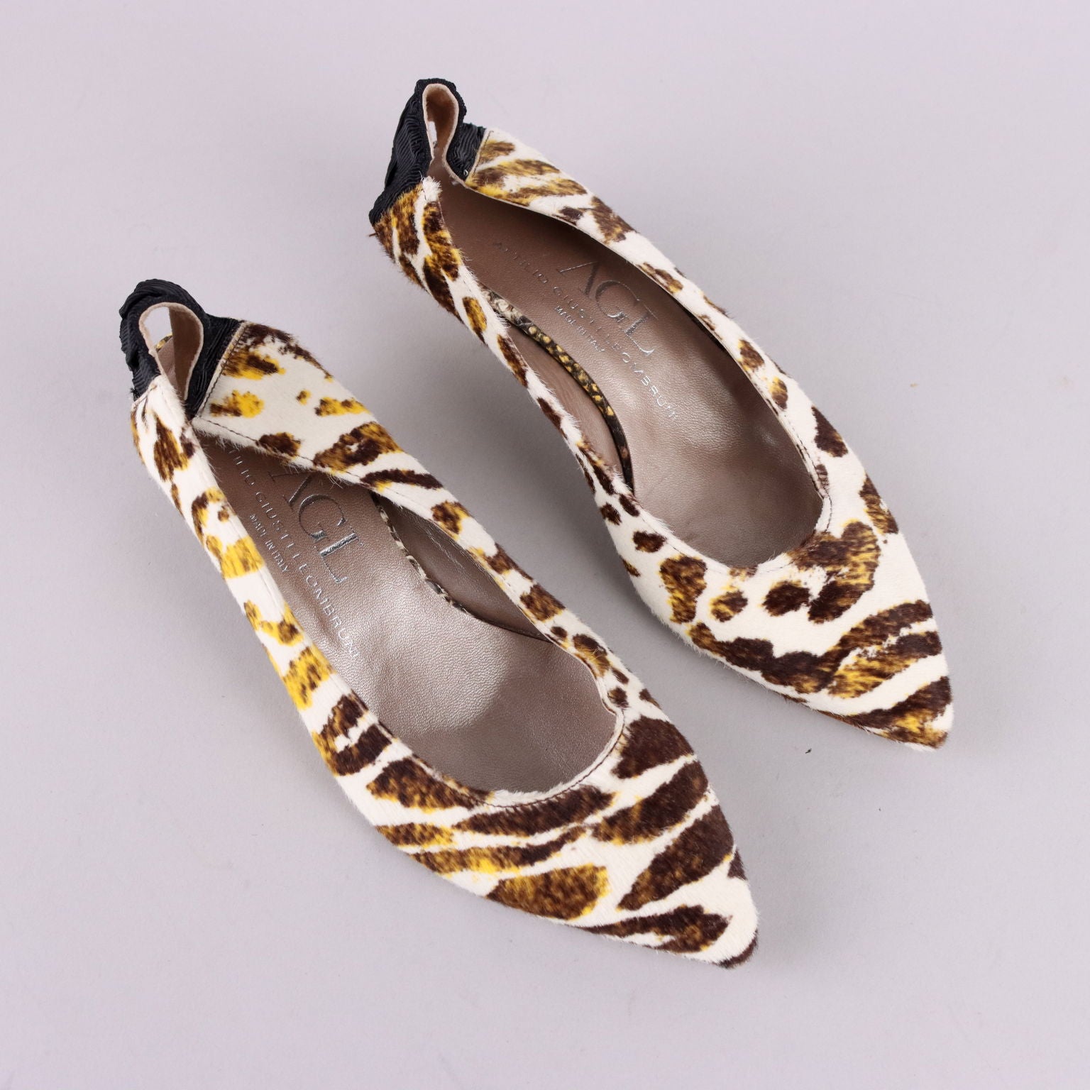 Second Hand AGL Shoes Slingback Animalier Printed Leather UK Size 4,5 - UK Size 4,5 | Clothing & House Linens  Second hand