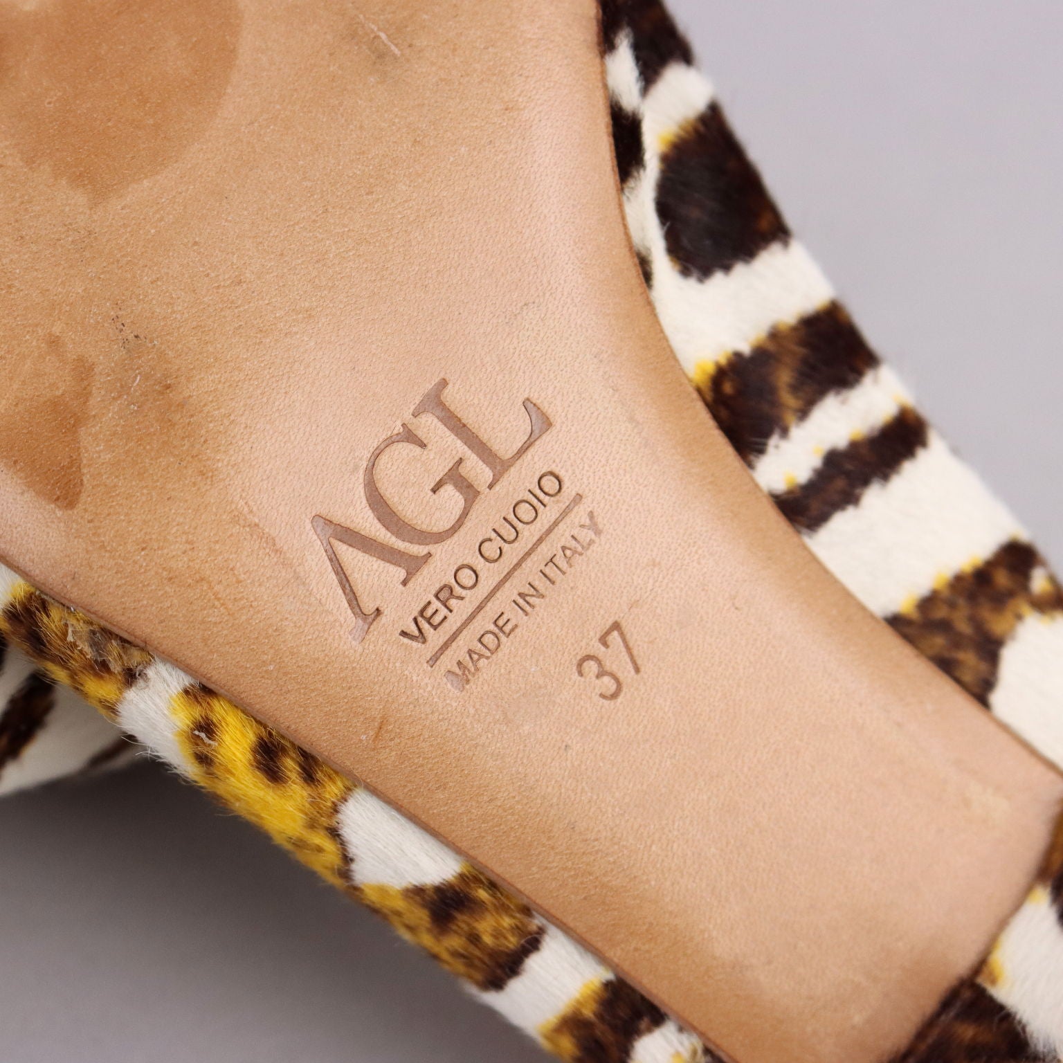 Second Hand AGL Shoes Slingback Animalier Printed Leather UK Size 4,5 - UK Size 4,5 | Clothing & House Linens  Second hand