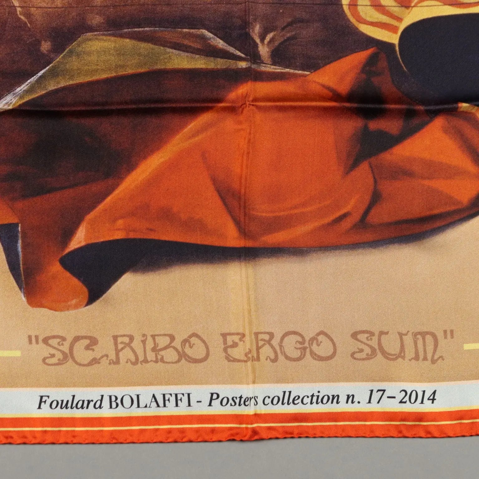 Bolaffi Scarf Scribo Ergo Sum Second Hand Silk Italy - Pure Silk | Clothing & House Linens | Second hand