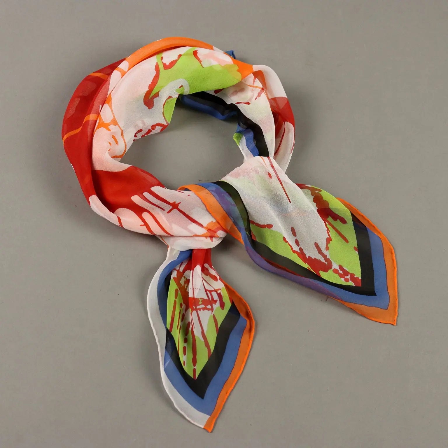 Krizia Scarf Pure Silk Geometric Print Second Hand Italy - Pure Silk | Clothing & House Linens | Second hand