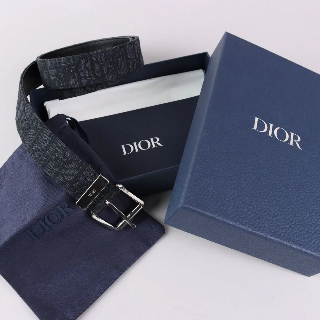 Dior Men's Belt Jacquard Canvas Leather Second Hand France - Jacquard Canvas and Leather | Clothing & House Linens | Second hand
