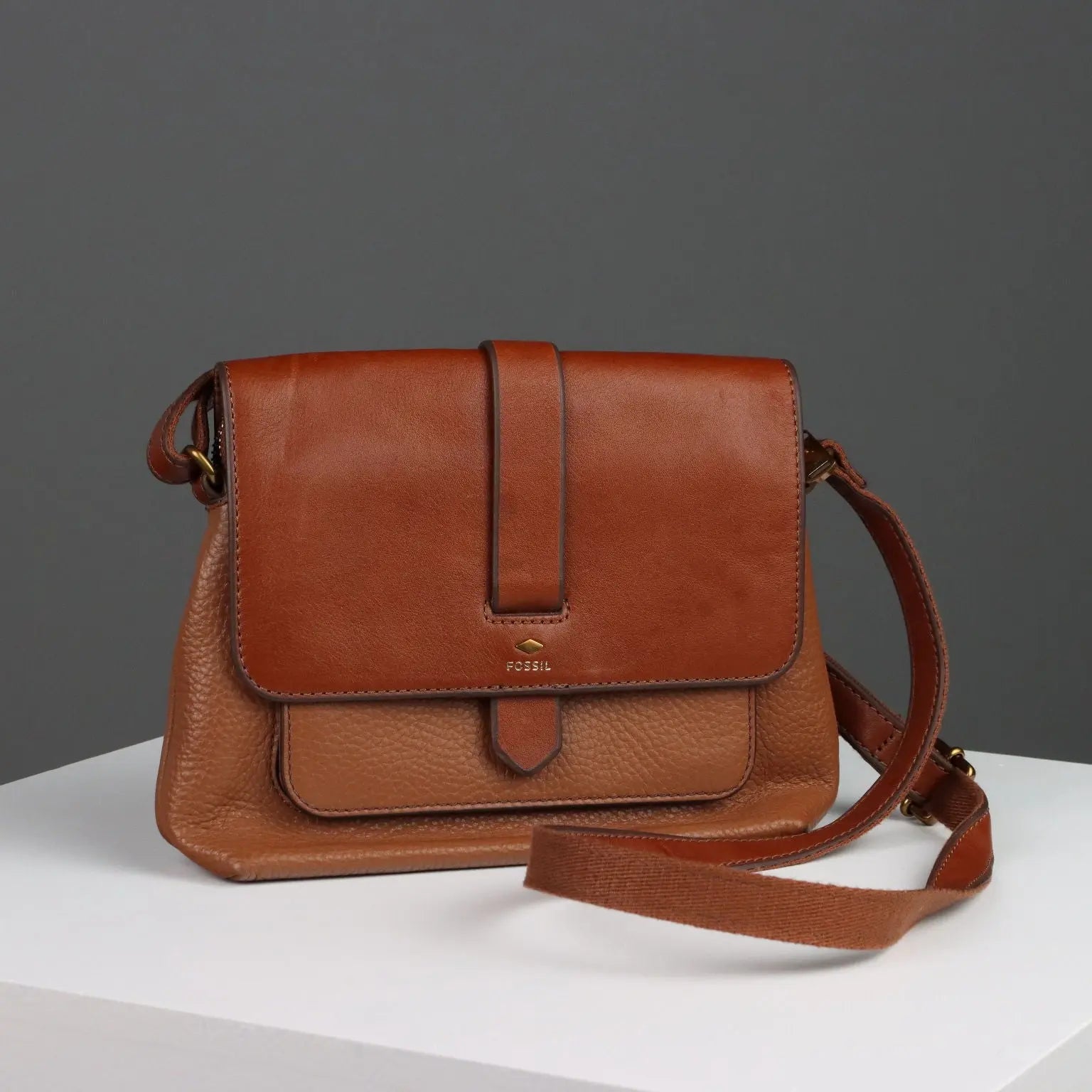 Fossil Kinley Bag Leather Fabric Adjustable Second Hand United States - Genuine Leather | Clothing & House Linens | Second hand