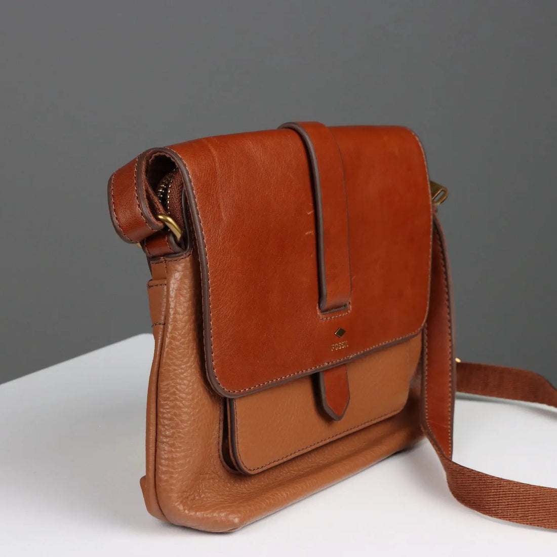 Fossil Kinley Bag Leather Fabric Adjustable Second Hand United States - Genuine Leather | Clothing & House Linens | Second hand