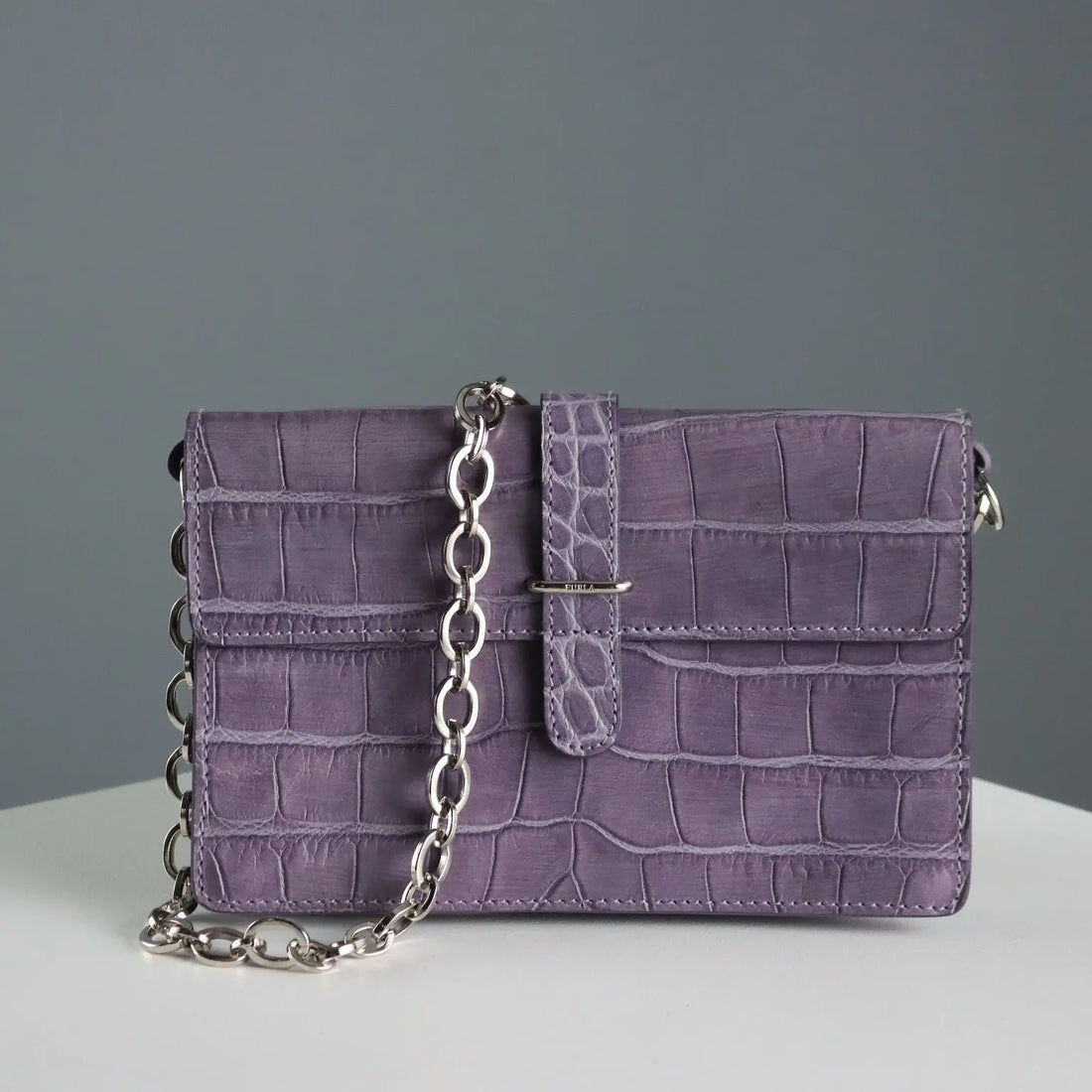 Furla Mini Bag Genuine Leather Crocodile Print Second Hand Italy - Genuine Leather | Clothing & House Linens | Second hand