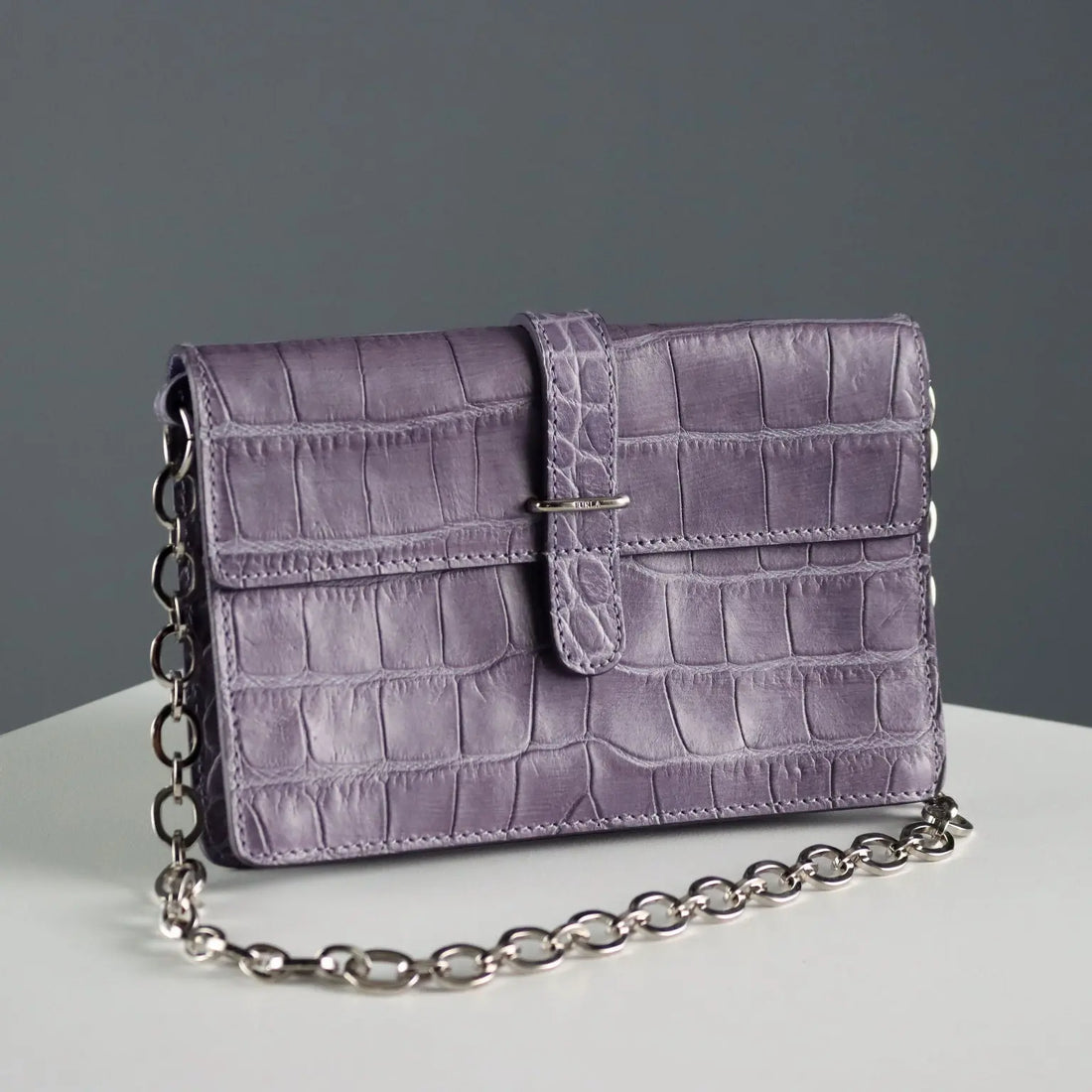 Furla Mini Bag Genuine Leather Crocodile Print Second Hand Italy - Genuine Leather | Clothing & House Linens | Second hand