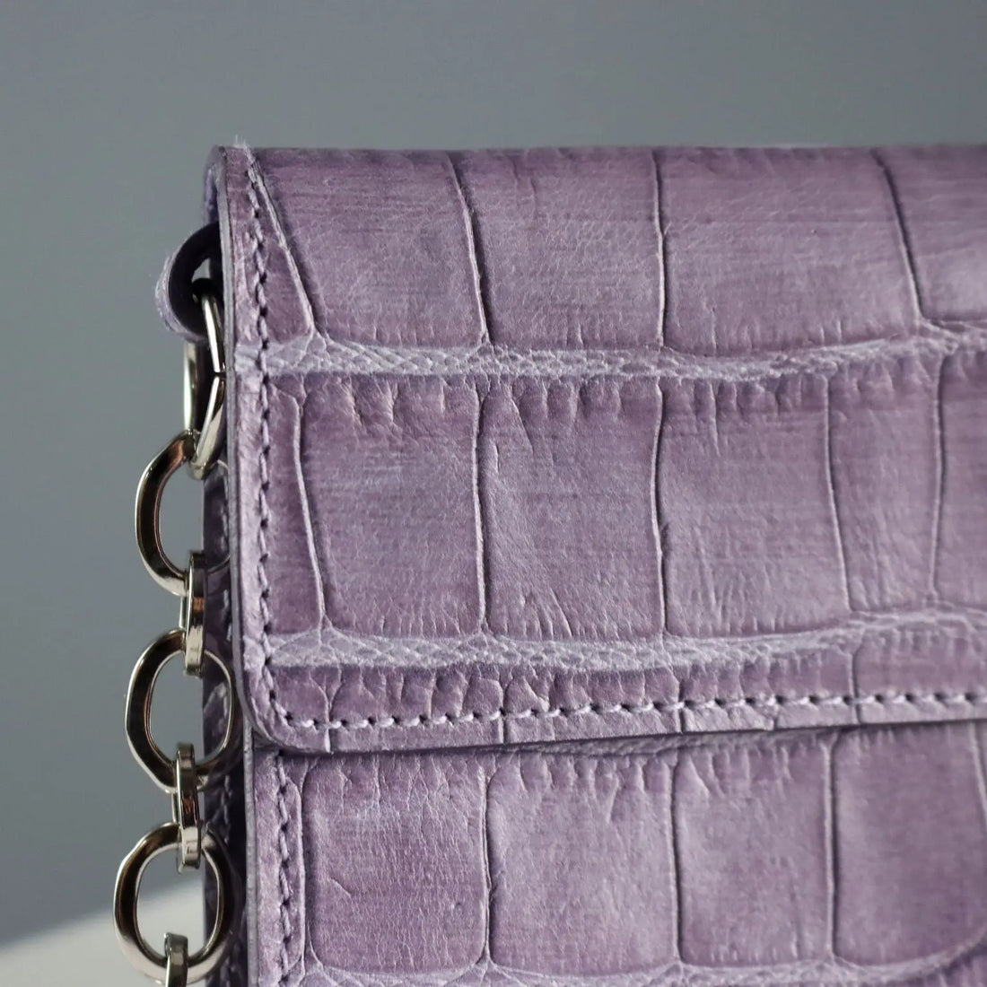 Furla Mini Bag Genuine Leather Crocodile Print Second Hand Italy - Genuine Leather | Clothing & House Linens | Second hand