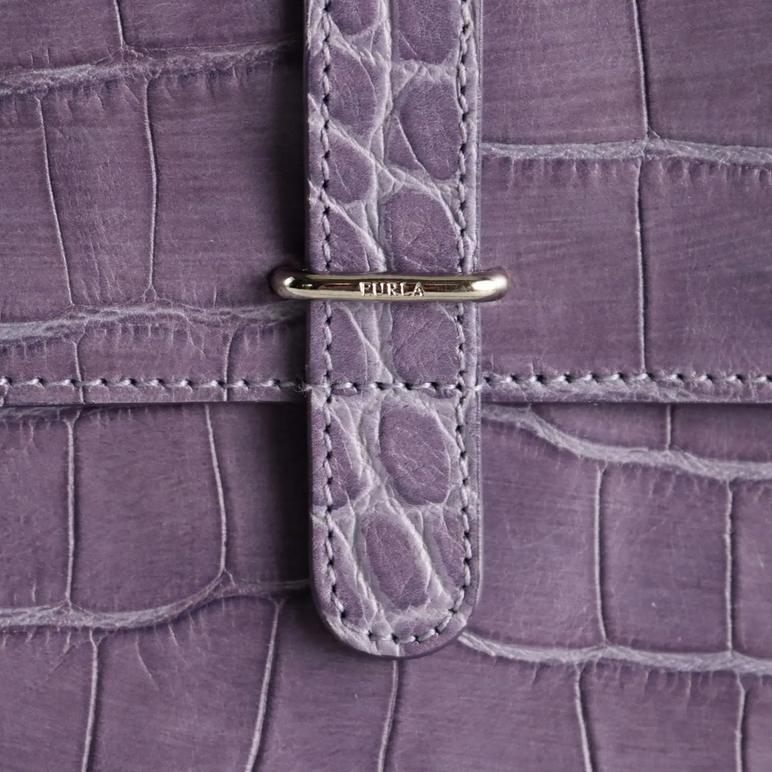 Furla Mini Bag Genuine Leather Crocodile Print Second Hand Italy - Genuine Leather | Clothing & House Linens | Second hand