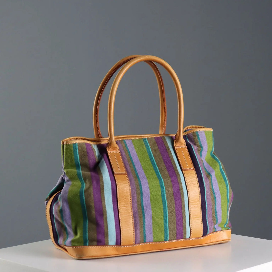 Gallo Striped Bag Second Hand Canvas Leather Italy | Clothing & House Linens | Second hand
