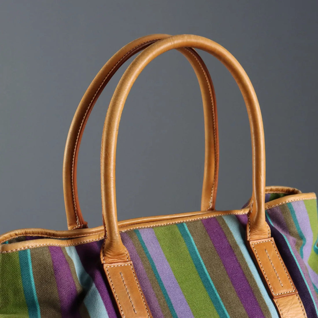 Gallo Striped Bag Second Hand Canvas Leather Italy | Clothing & House Linens | Second hand