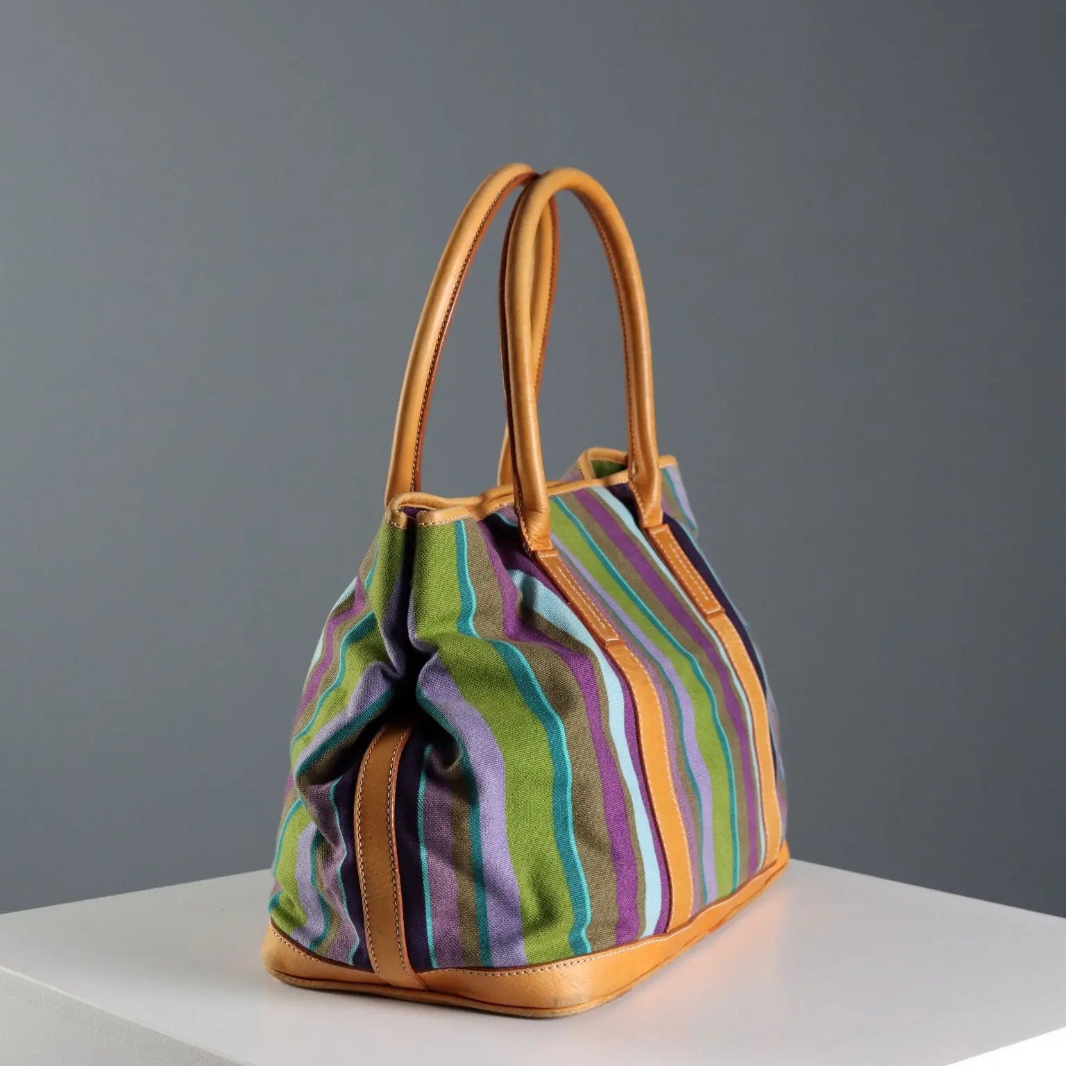 Gallo Striped Bag Second Hand Canvas Leather Italy | Clothing & House Linens | Second hand