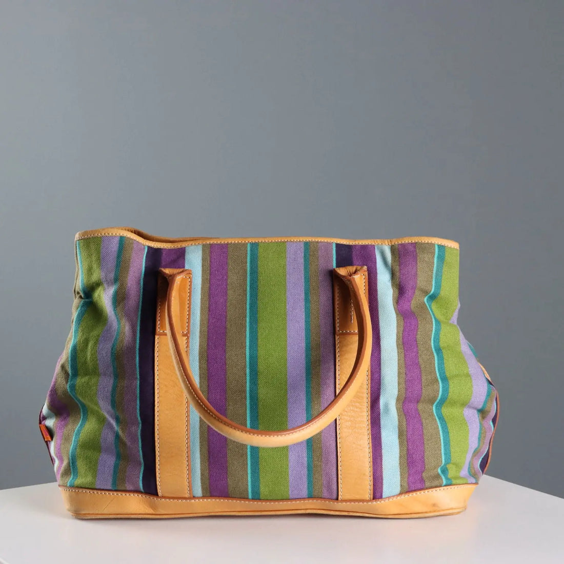 Gallo Striped Bag Second Hand Canvas Leather Italy | Clothing & House Linens | Second hand
