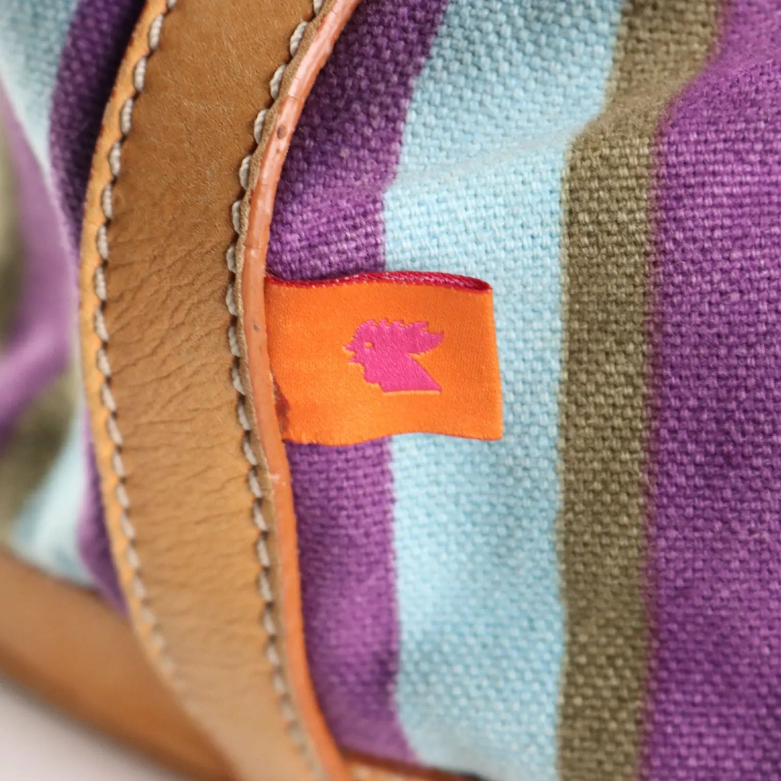 Gallo Striped Bag Second Hand Canvas Leather Italy | Clothing & House Linens | Second hand