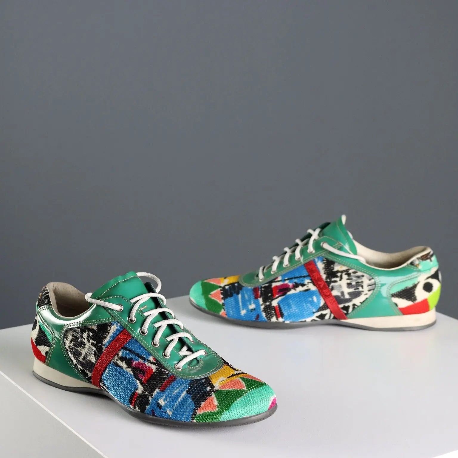 Prada Sneakers Fantasy Print Second Hand Leather Size 7 Italy - UK Size 7 | Clothing & House Linens | Second hand