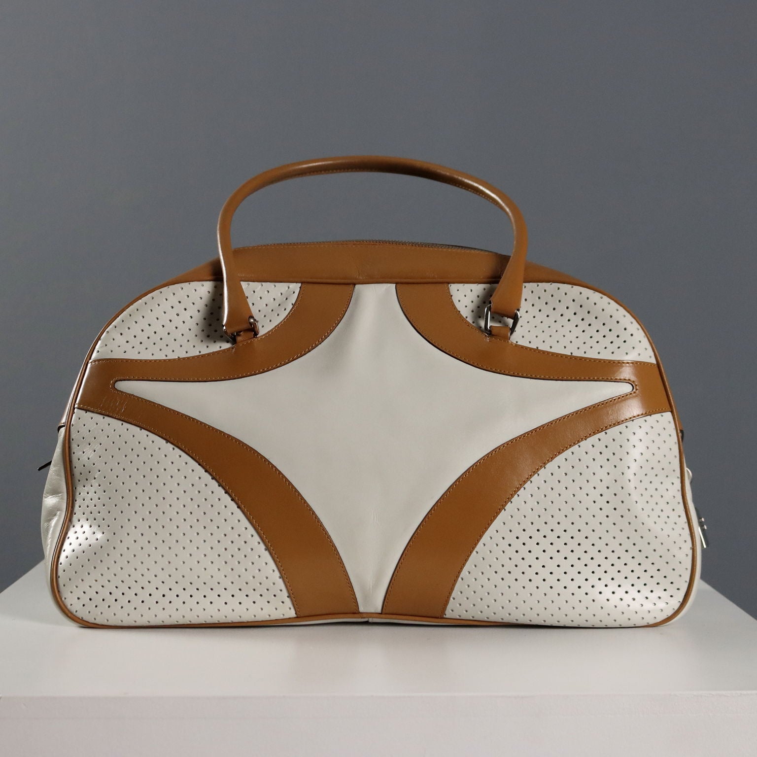 Prada Bowling Bag Genuine Leather Two Tone Second Hand - Genuine Leather | Clothing & House Linens | Second hand