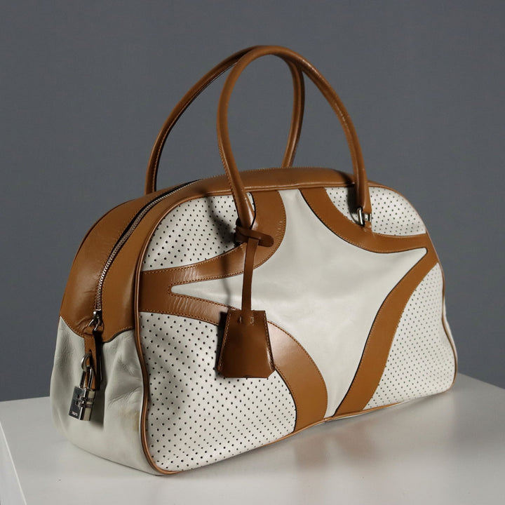 Prada Bowling Bag Genuine Leather Two Tone Second Hand - Genuine Leather | Clothing & House Linens | Second hand