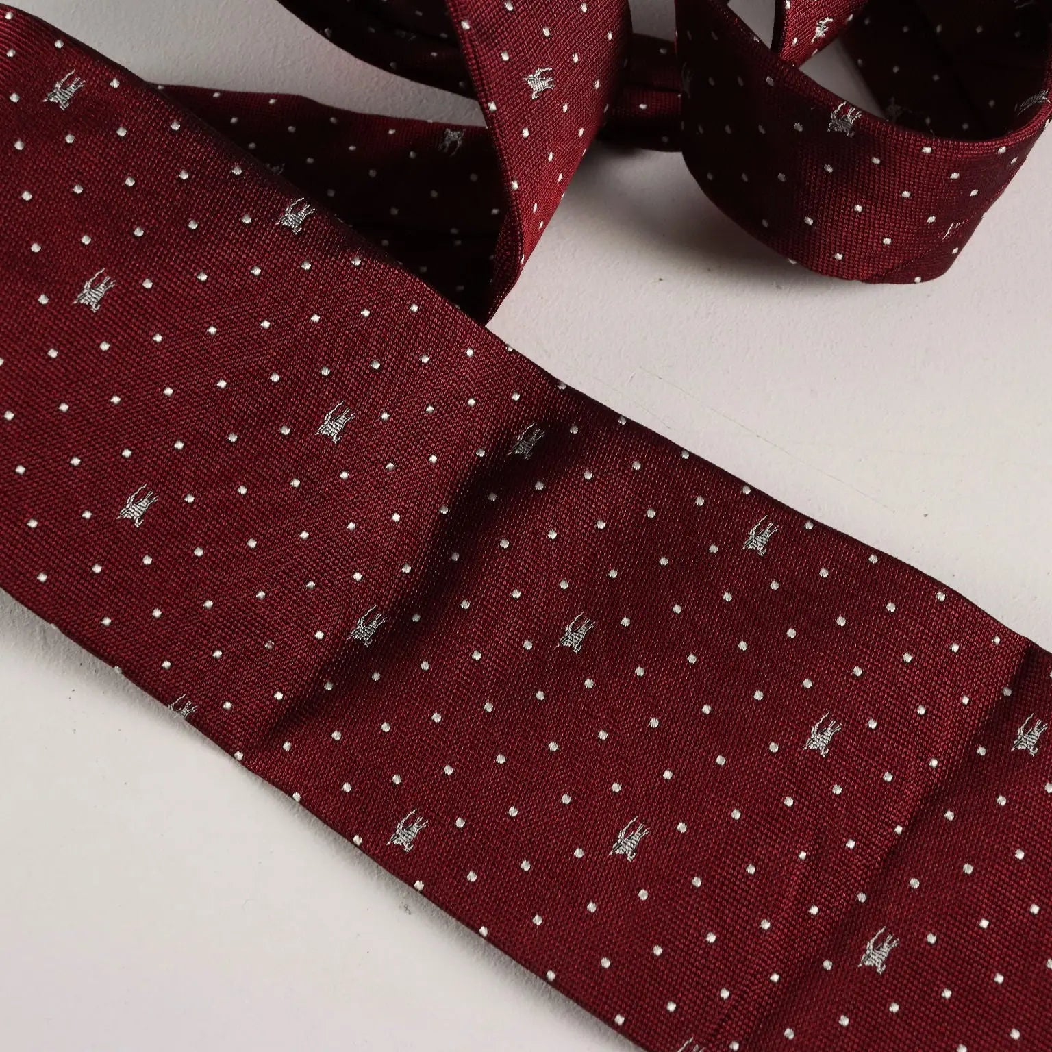 Burberry Bordeaux Tie Pure Silk Dots England Second Hand - Pure Silk | Clothing & House Linens | Vintage