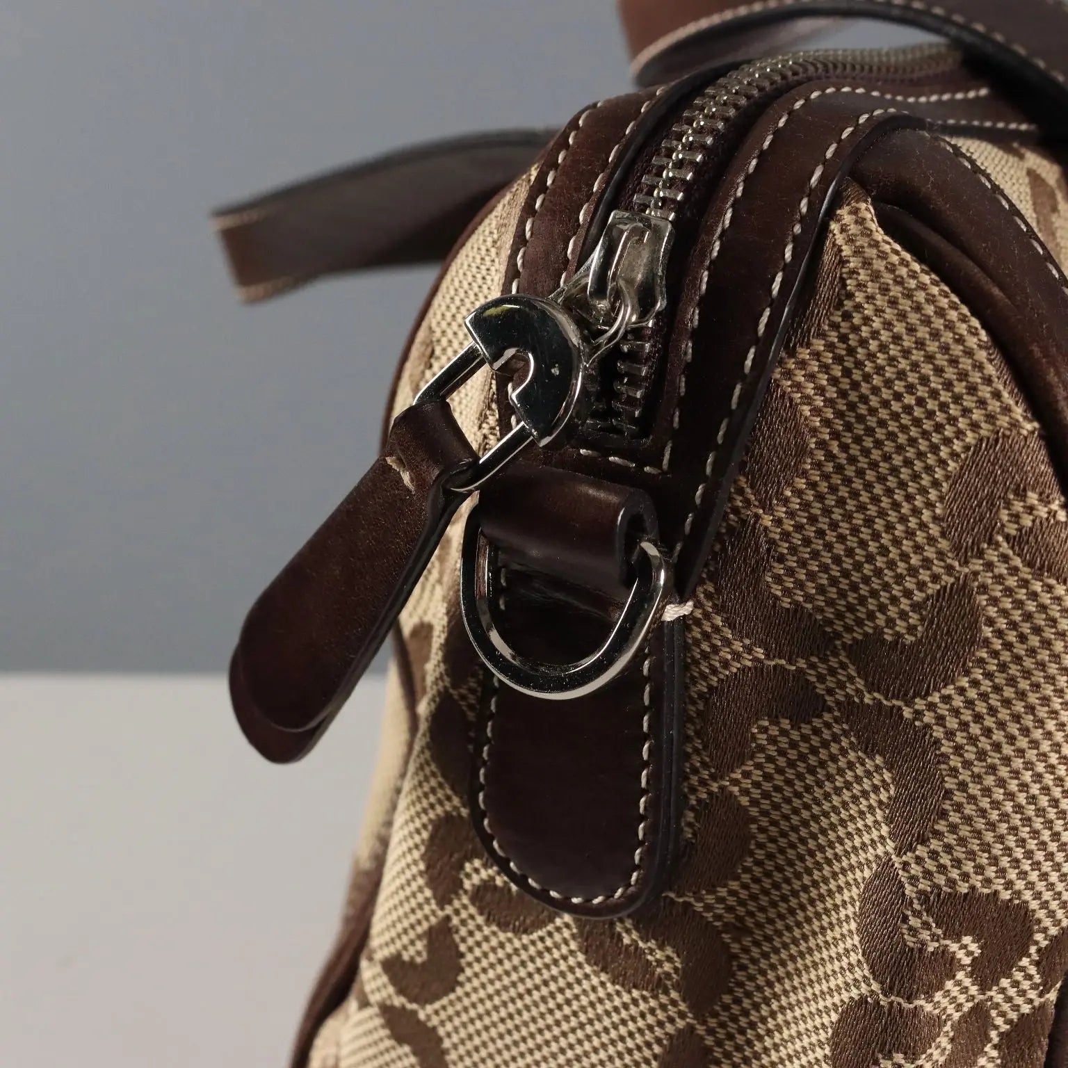 Coccinelle Trunk Leather Monogram Canvas Second Hand Italy - Leather and Monogram Canvas | Clothing | Summer Accessories