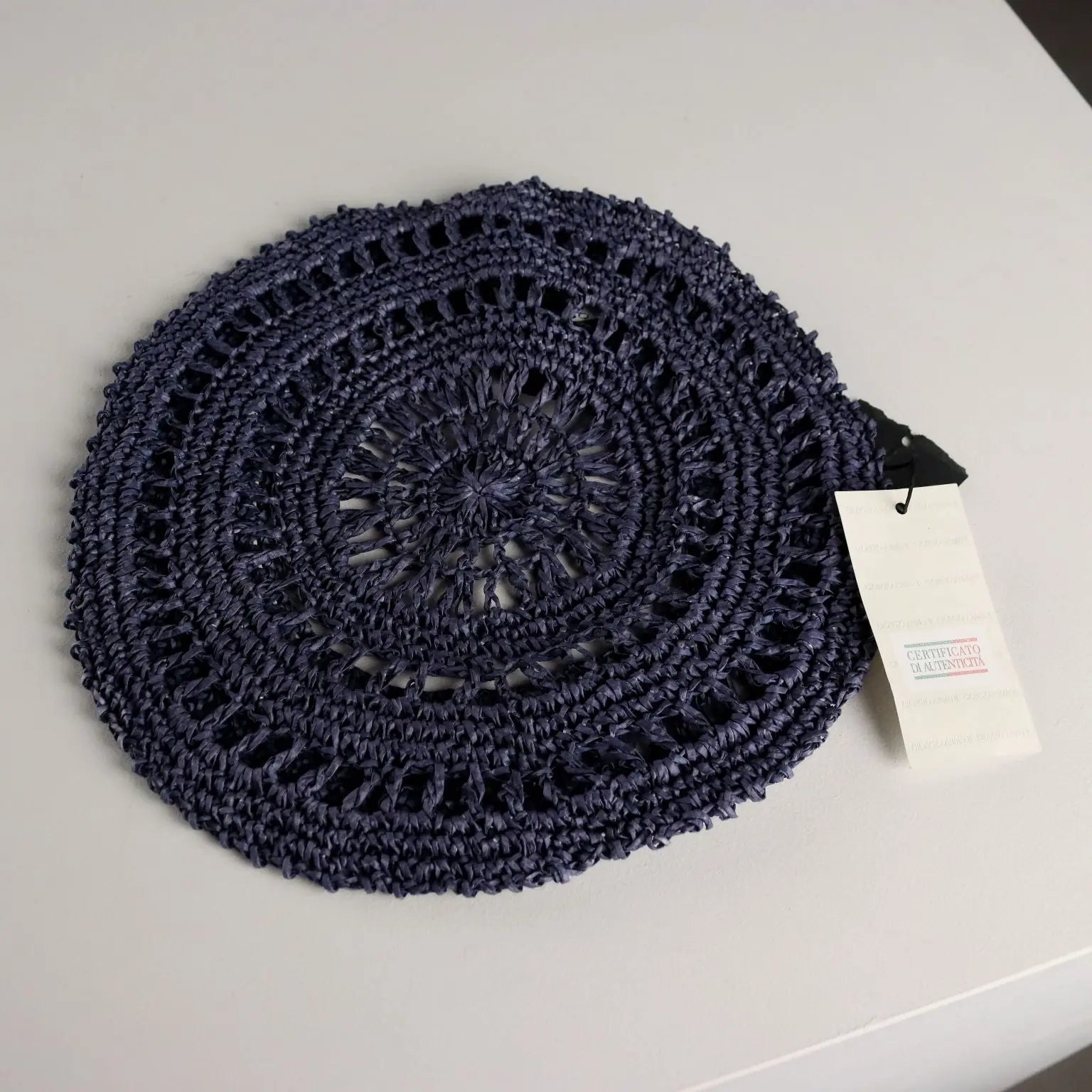 Giorgio Armani Crochet Beret Blue UK Size 7 Second Hand - UK Size 7 | Clothing & House Linens | Second hand