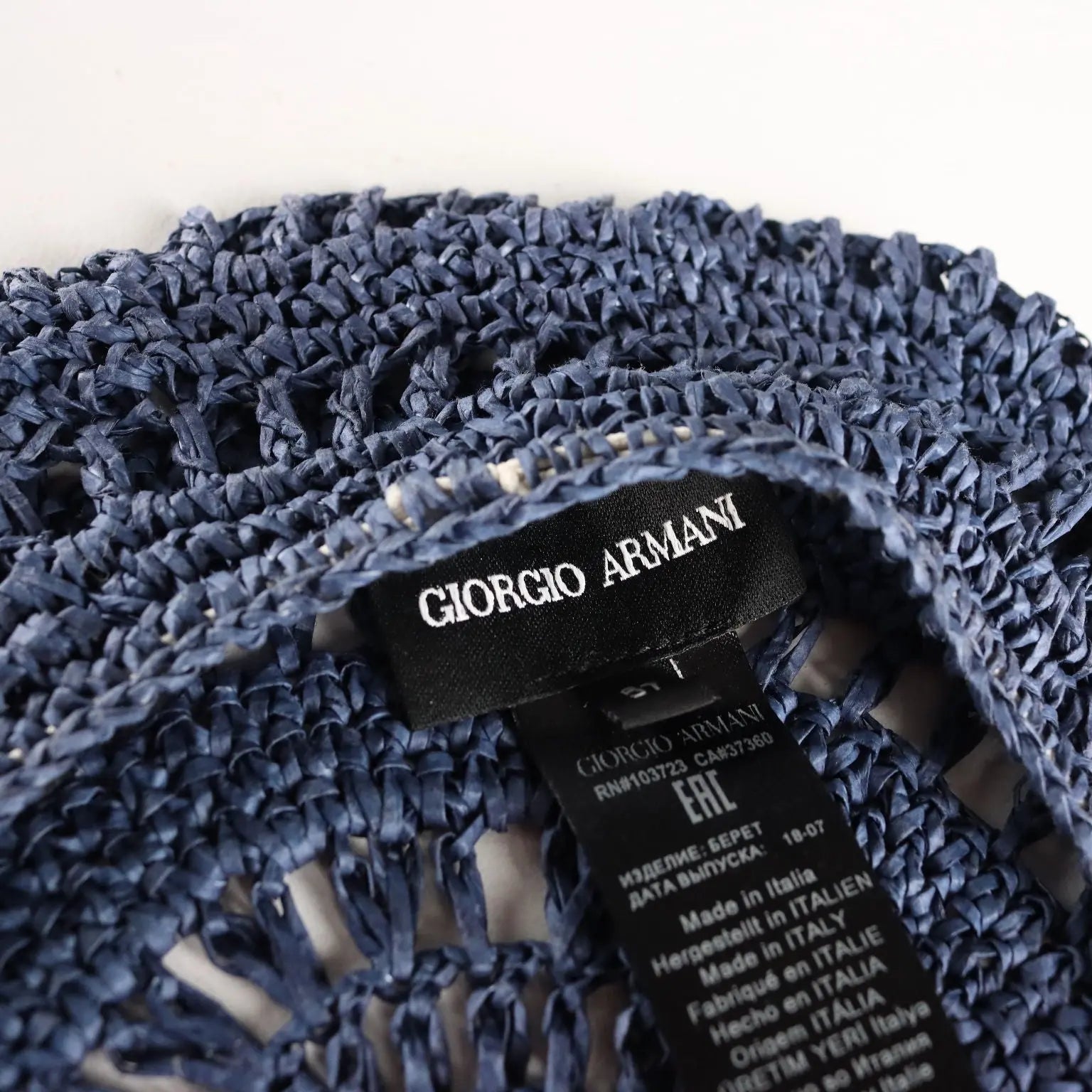 Giorgio Armani Crochet Beret Blue UK Size 7 Second Hand - UK Size 7 | Clothing & House Linens | Second hand