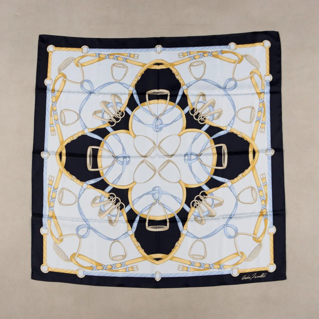 Zanellato Scarf Pure Silk Horse Riding Second Hand Italy