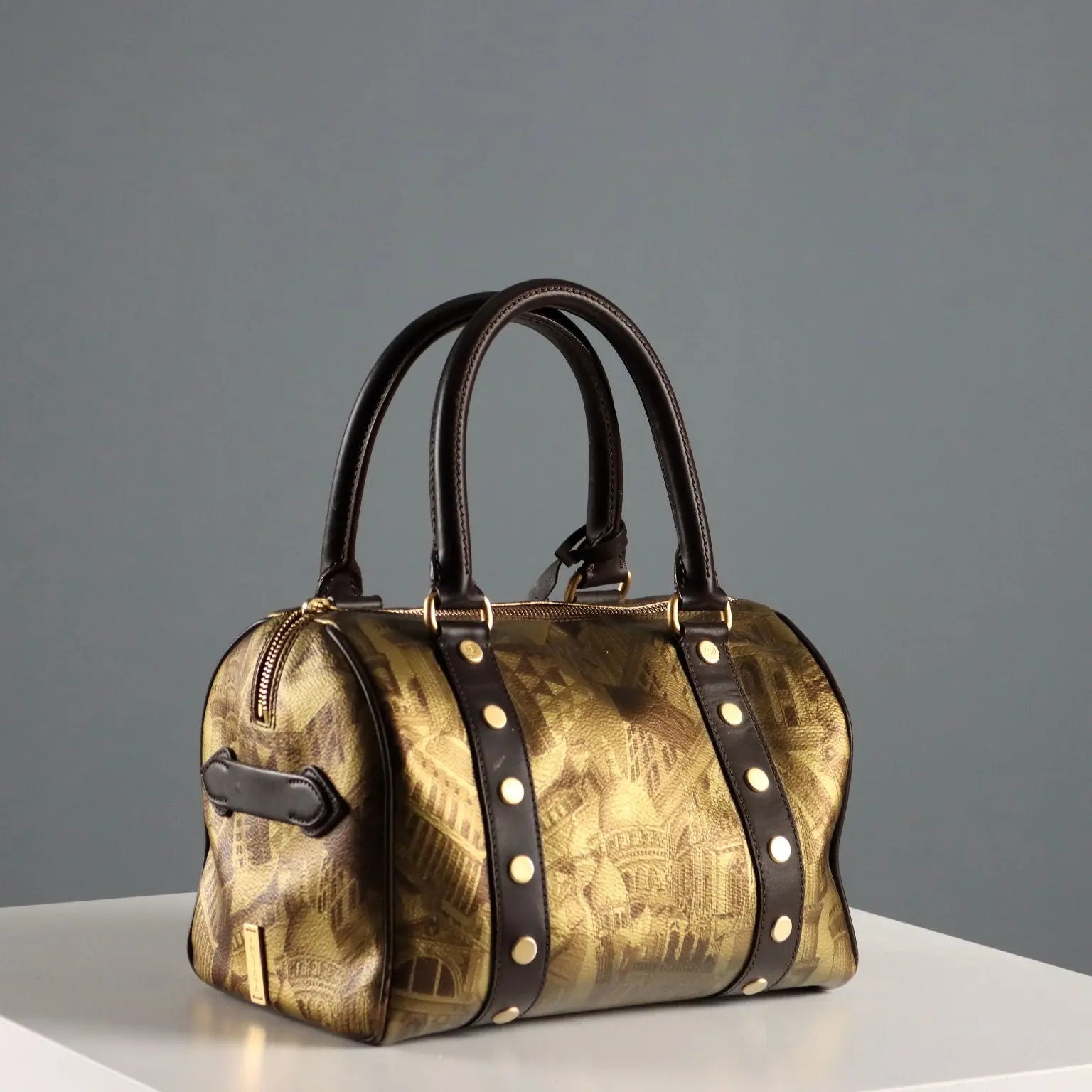 Fontana 1915 Bag Genuine Leather Architecture Print Second Hand - Genuine Leather | Clothing & House Linens | Second hand