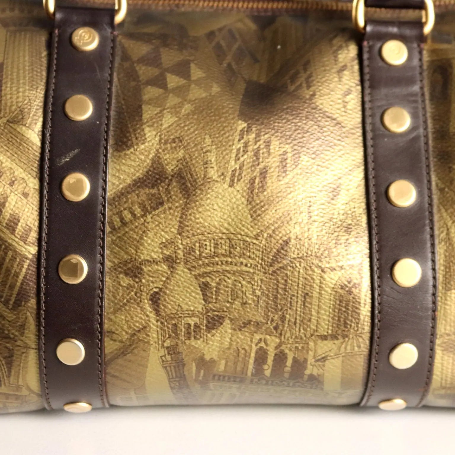 Fontana 1915 Bag Genuine Leather Architecture Print Second Hand - Genuine Leather | Clothing & House Linens | Second hand