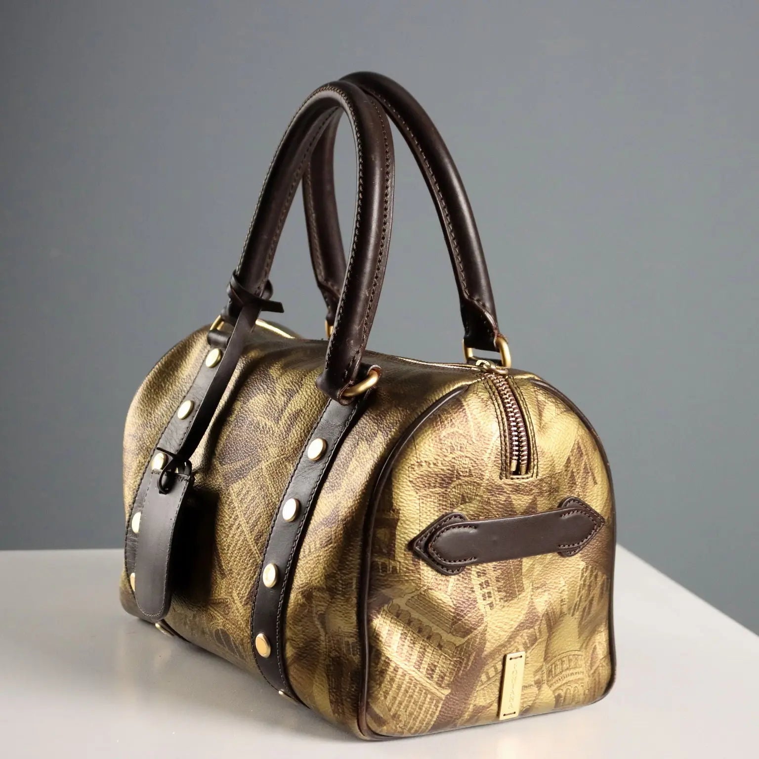 Fontana 1915 Bag Genuine Leather Architecture Print Second Hand - Genuine Leather | Clothing & House Linens | Second hand