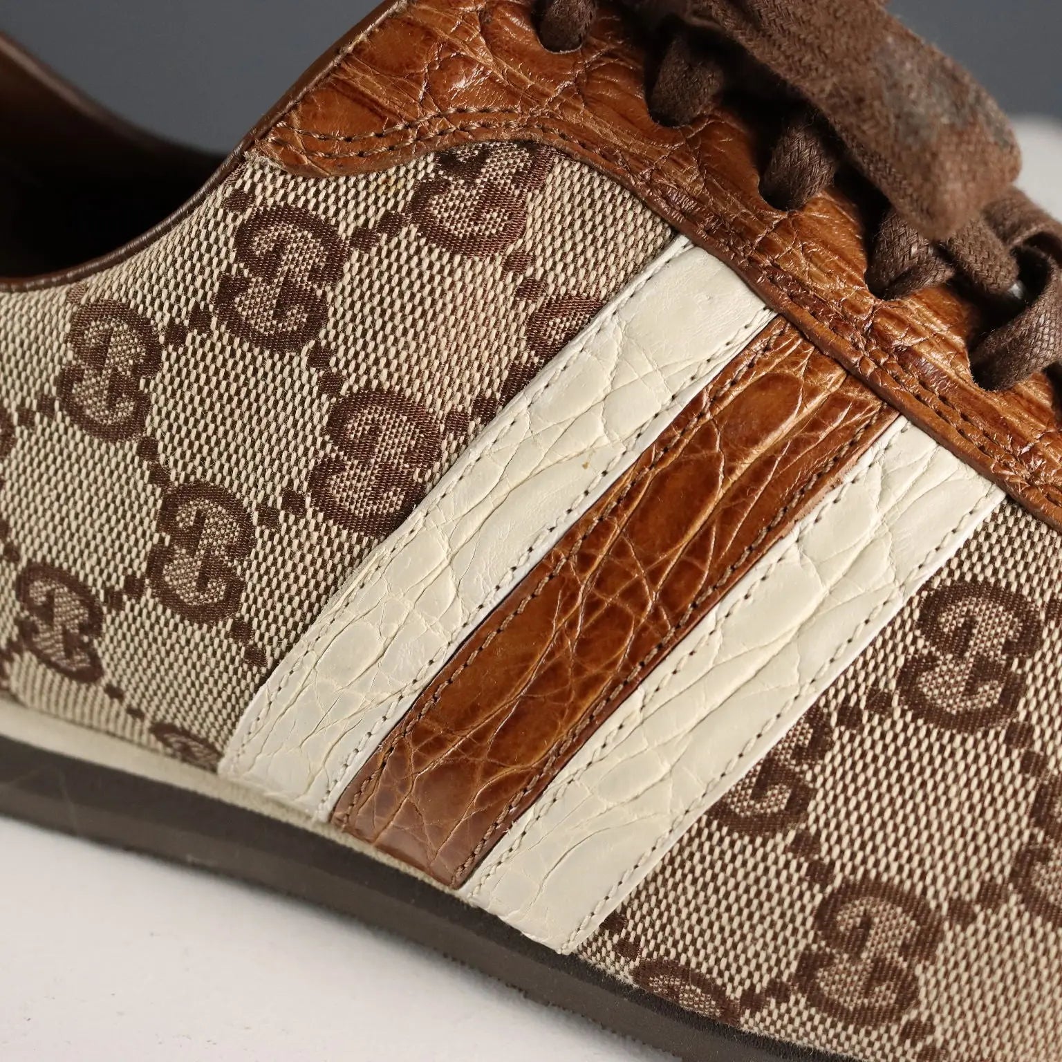 Gucci Sneakers Monogram Canvas Leather UK Size 6 Second Hand - UK Size 6 | Clothing & House Linens | Second hand