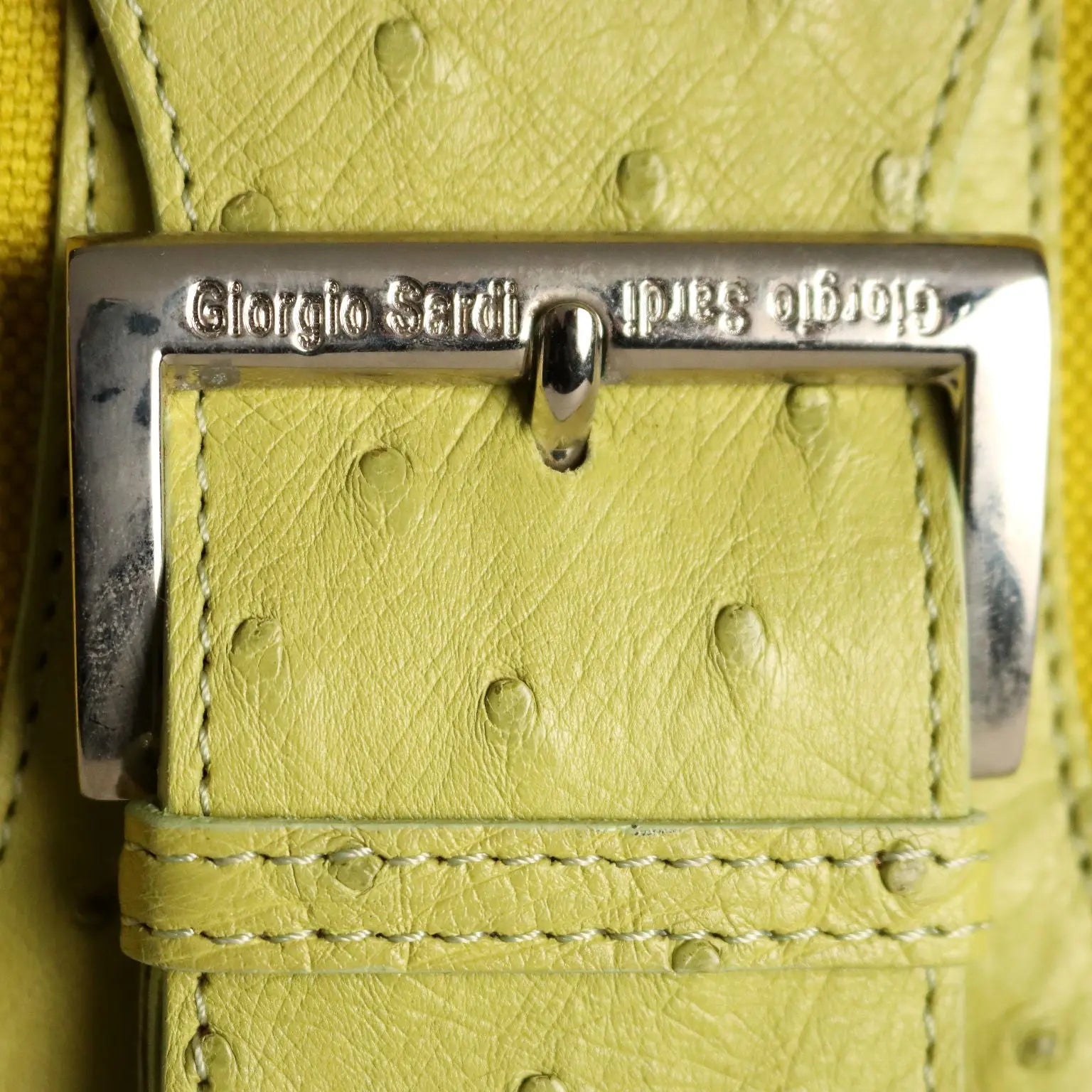 Shoulder Bag Ostrich Leather Canvas Second Hand Italy - Made In Italy | Clothing & House Linens | Second hand