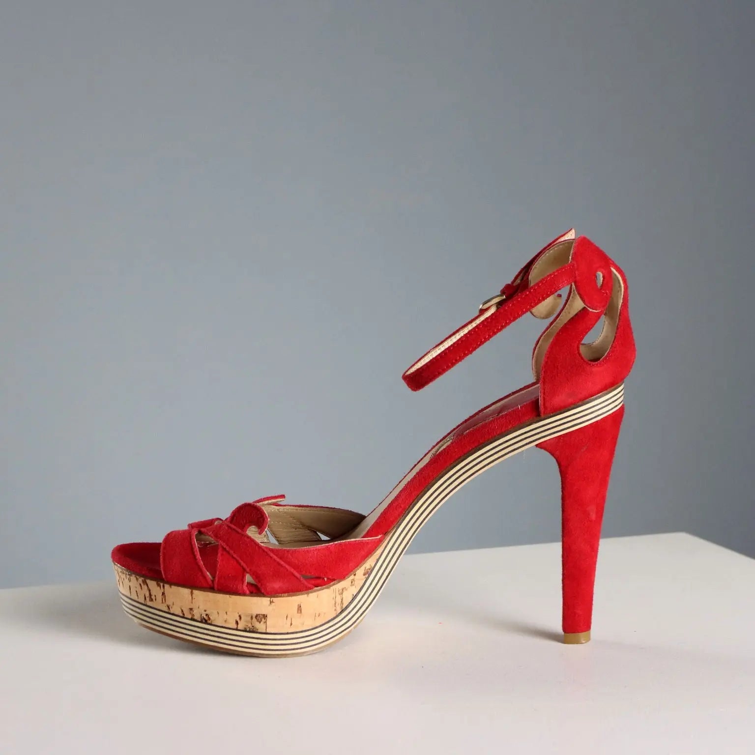 Etro Suede Sandals Leather UK Size 6 Second Hand Italy