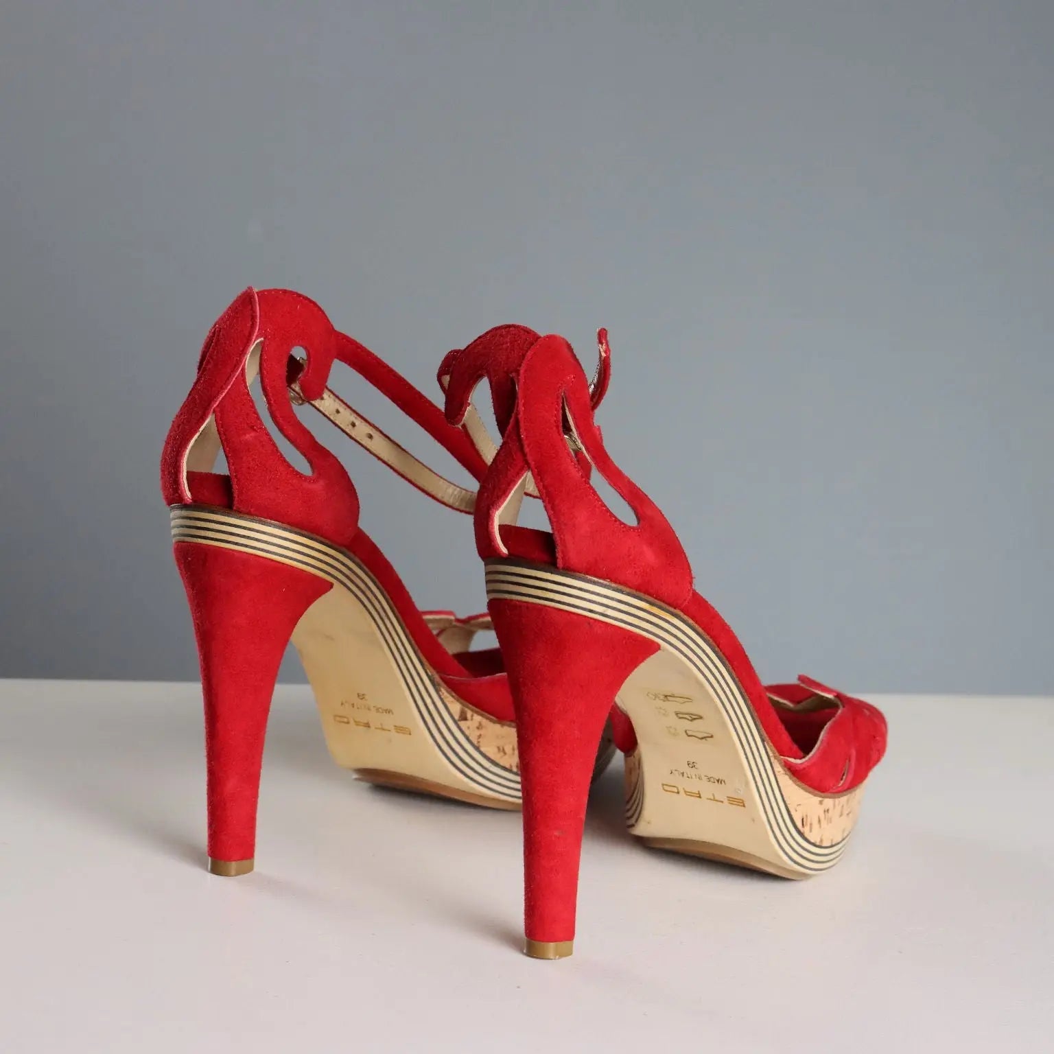 Etro Suede Sandals Leather UK Size 6 Second Hand Italy