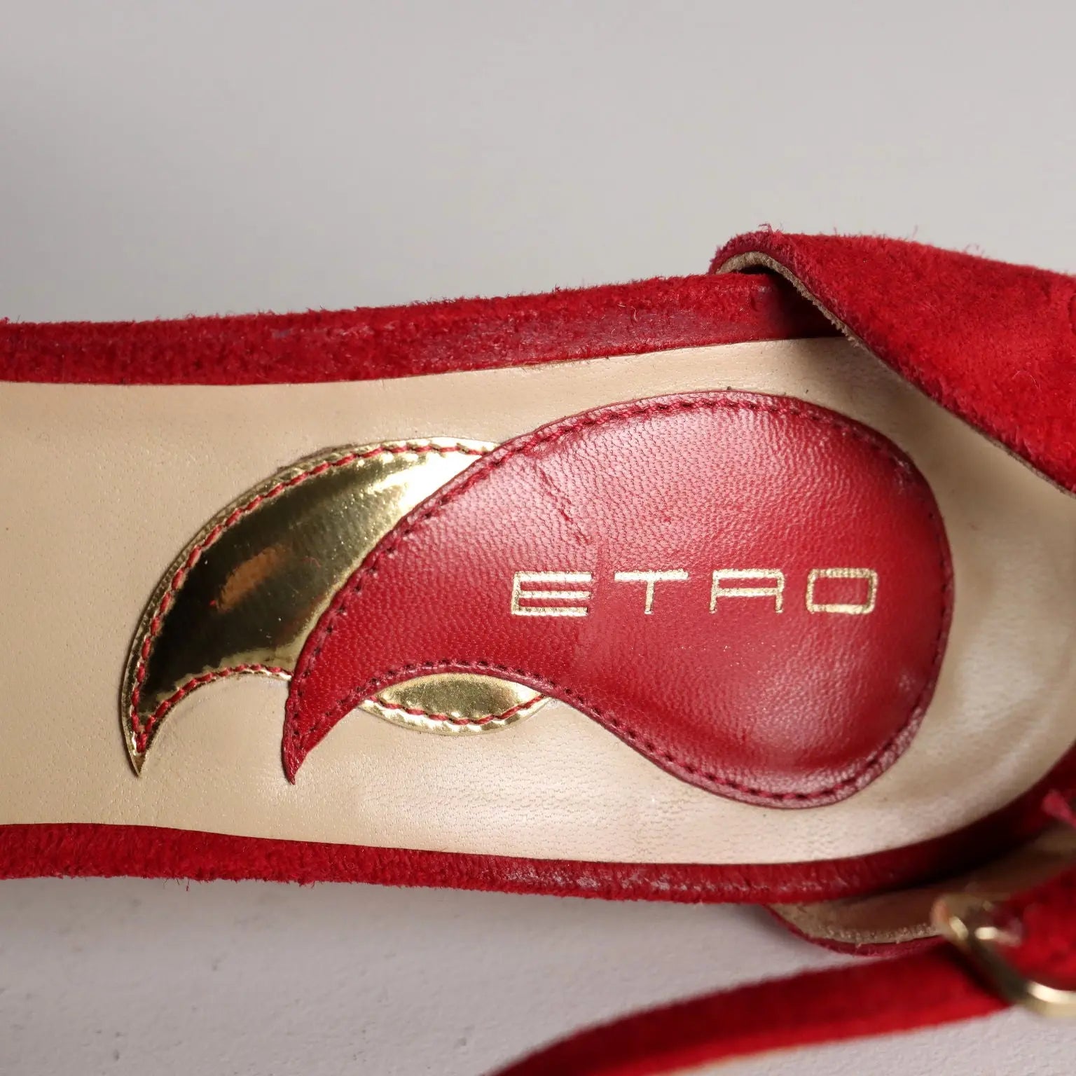 Etro Suede Sandals Leather UK Size 6 Second Hand Italy