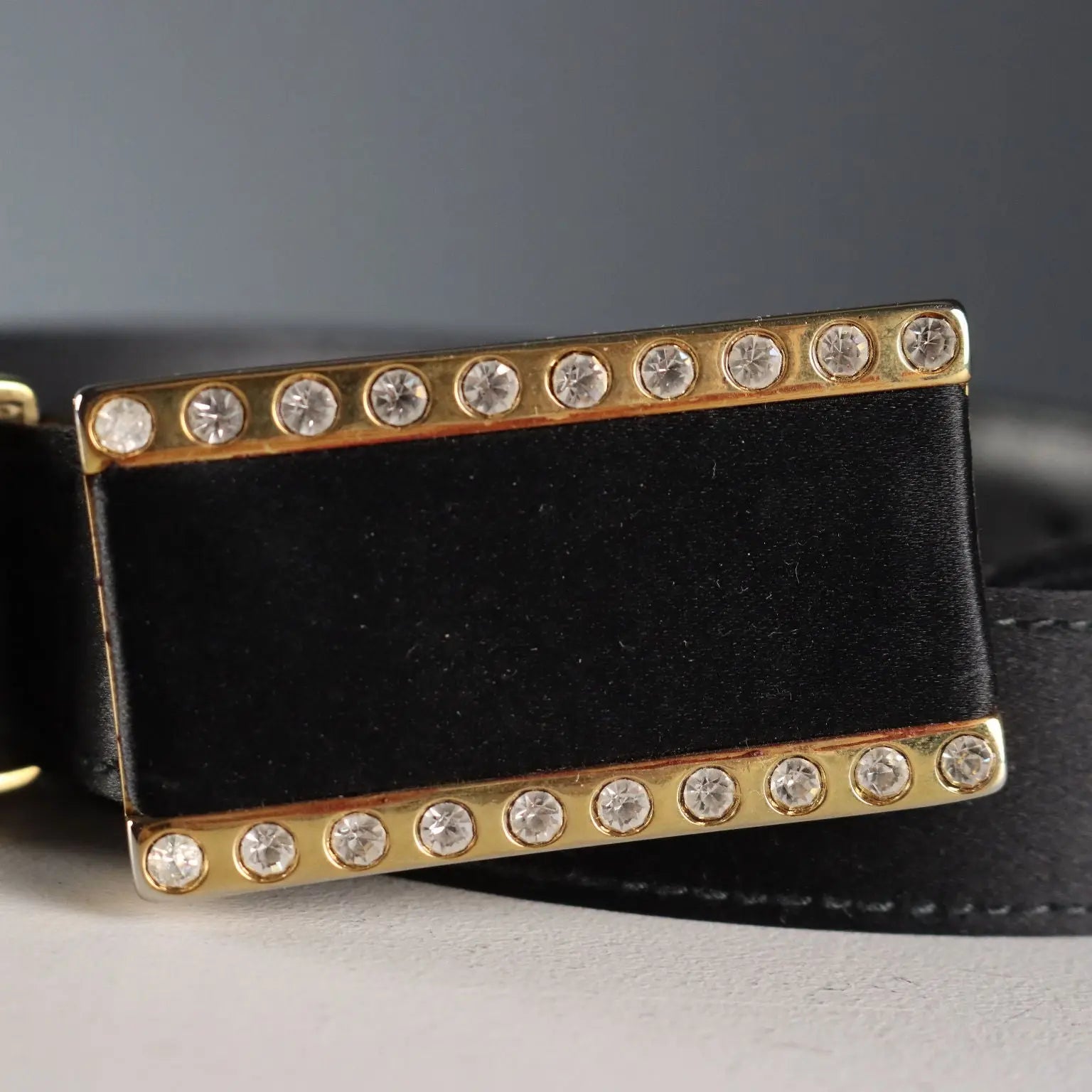 Escada Belt Strass Leather Metal Germany Second Hand
