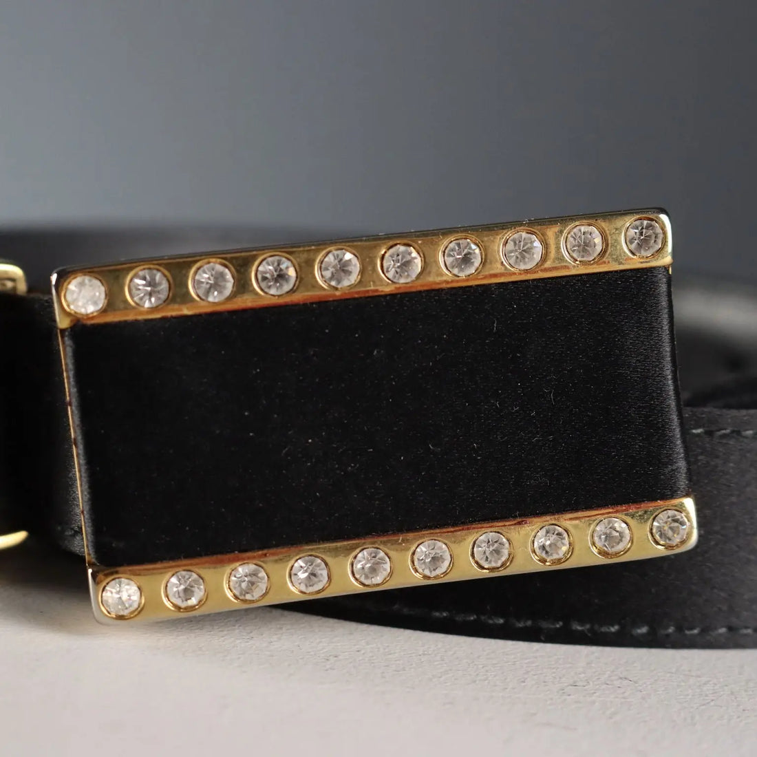 Escada Belt Strass Leather Metal Germany Second Hand