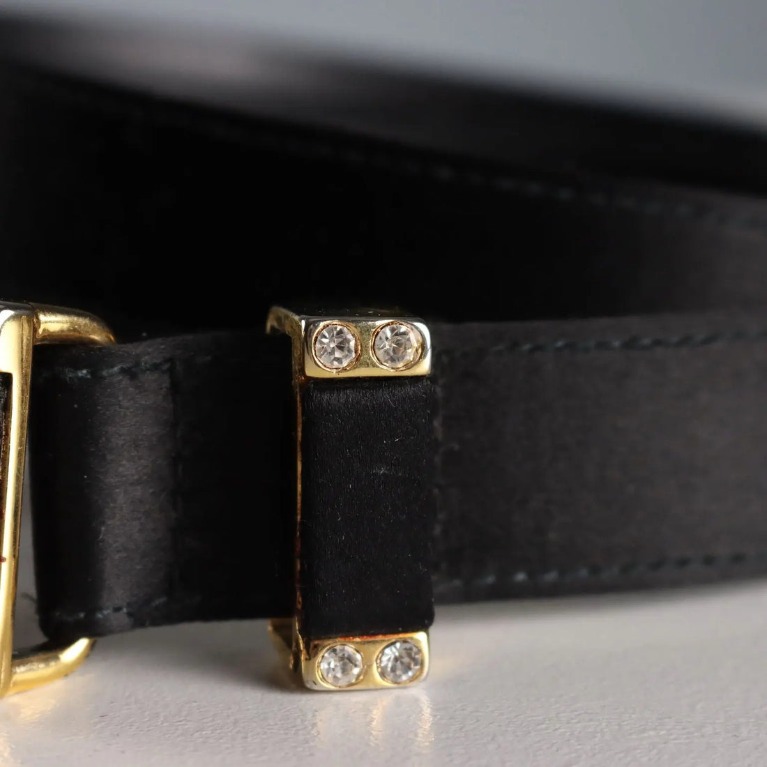 Escada Belt Strass Leather Metal Germany Second Hand