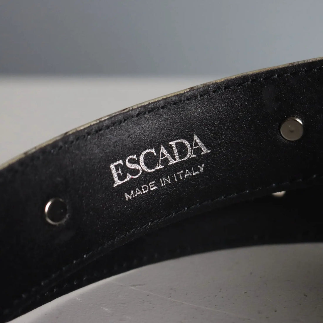 Escada Crocodile Printed Belt Genuine Leather Second Hand