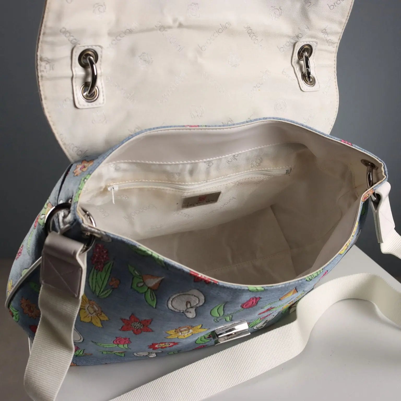 Braccialini Flower Bag Canvas Drawings Second Hand